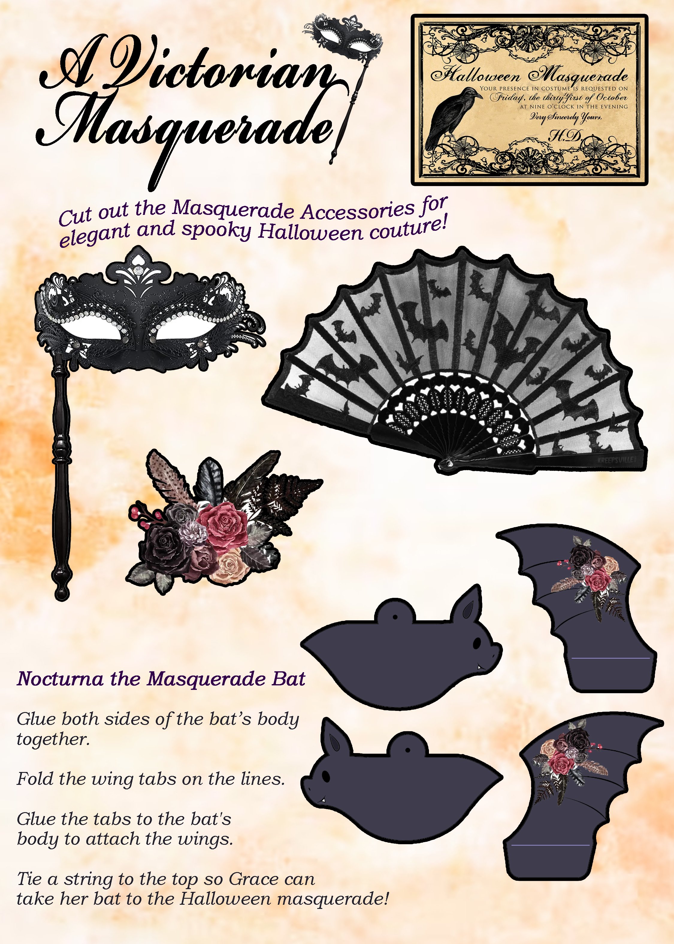 A Victorian Masquerade — Free Halloween Craft by Diana Vining