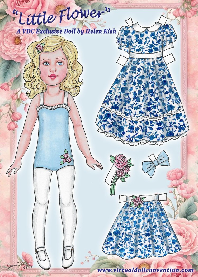 "Little Flower" Paper Doll by Diana Vining {FREE DIGITAL DOWNLOAD} VDC "Little Flower" Paper Doll by Diana Vining {FREE DIGITAL DOWNLOAD} VDC