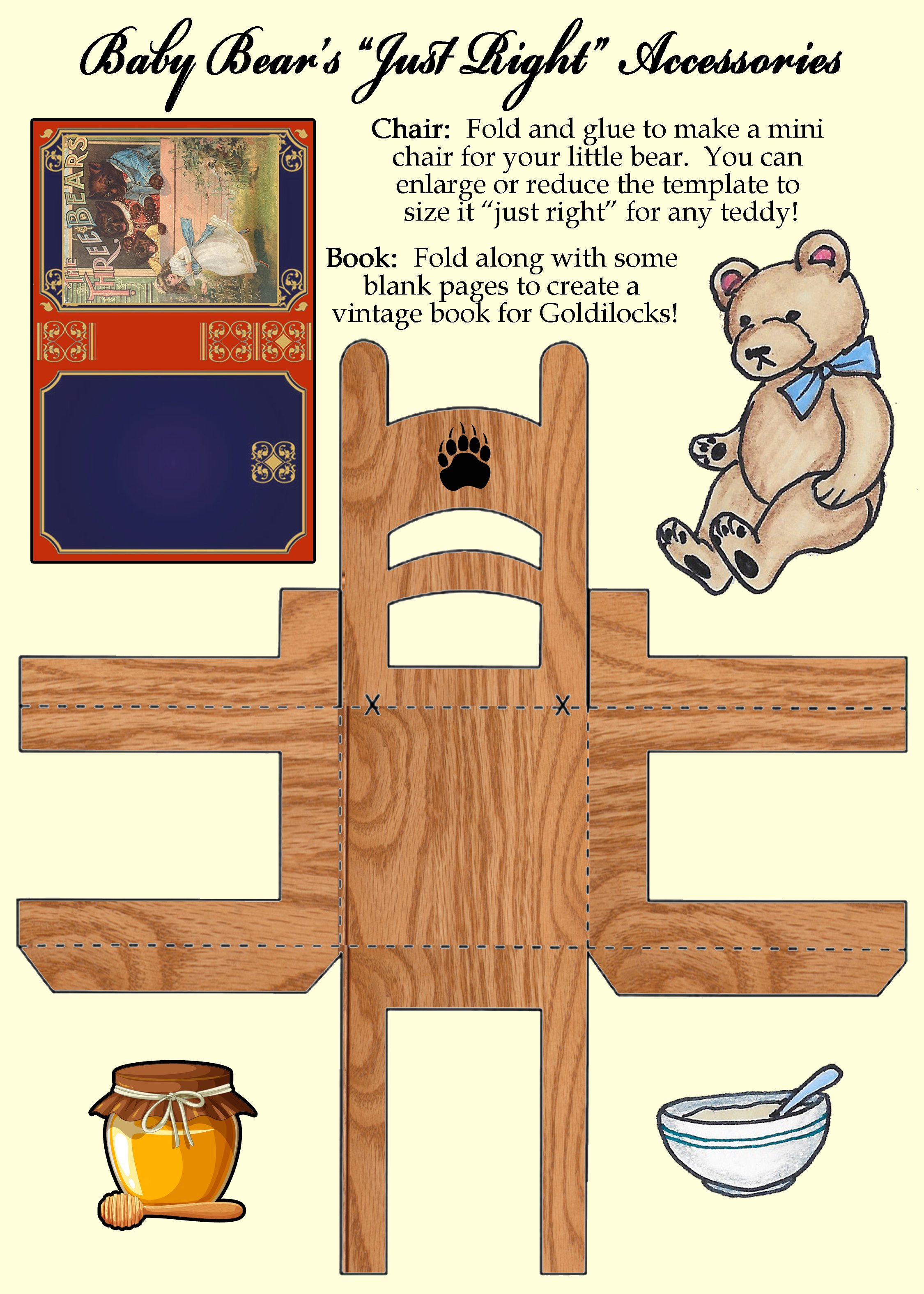 Baby Bear's "Just Right" Accessories Craft Card