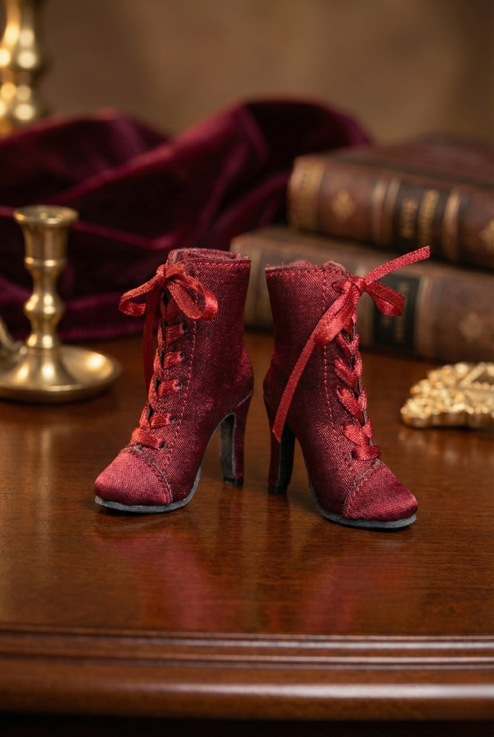 Satin Victorian Walking Boots