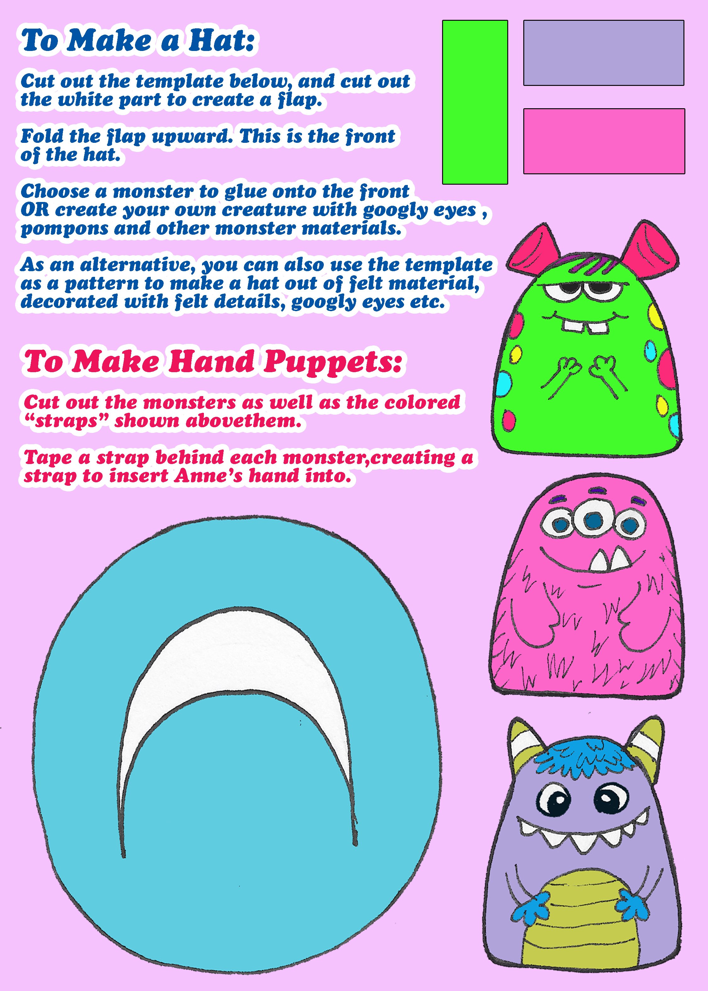 Not So Scary Monster Craft Card – Hat & Hand Puppet Activity (Digital Download)