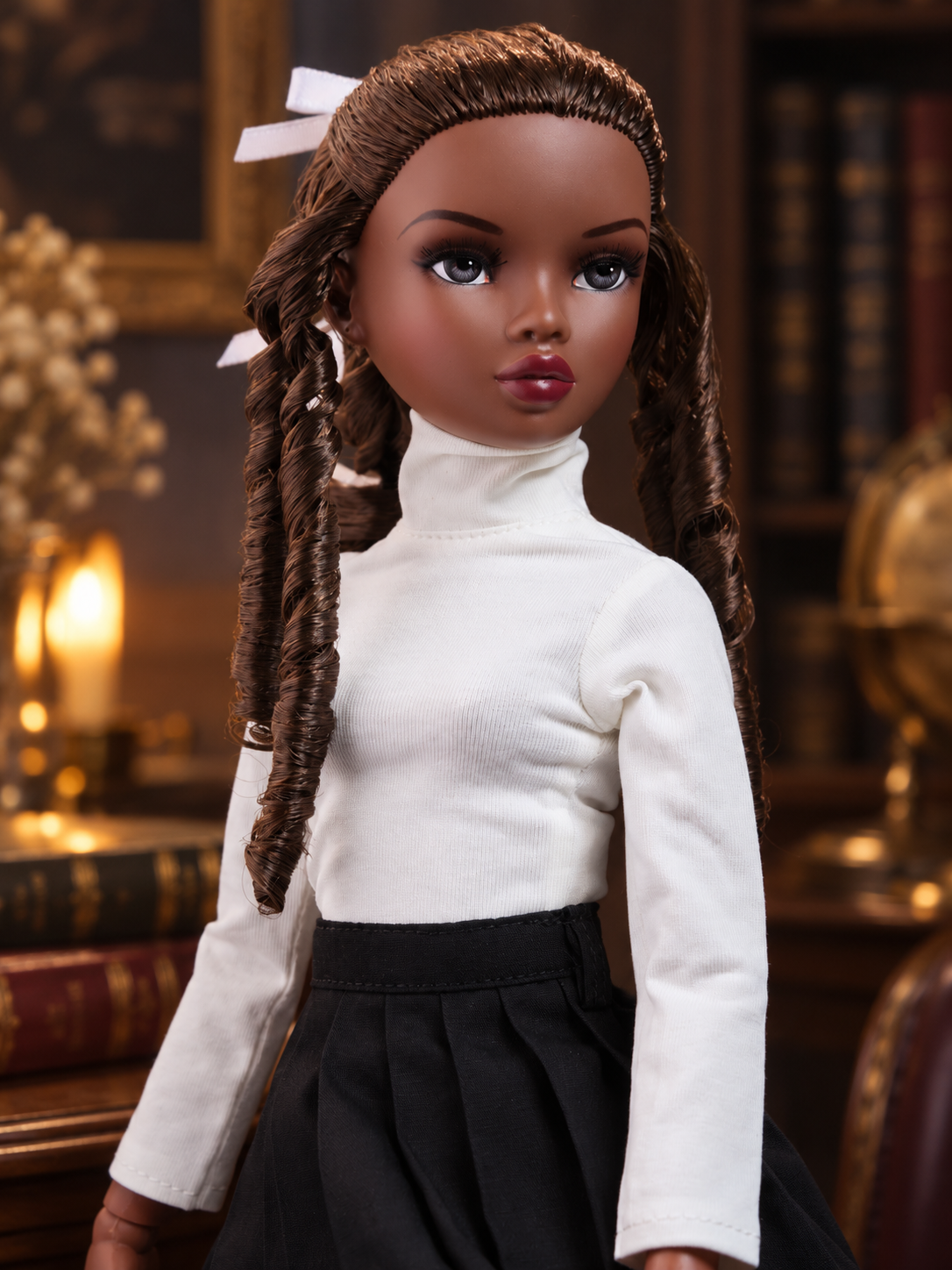 First Light at the Library – White Turtleneck
