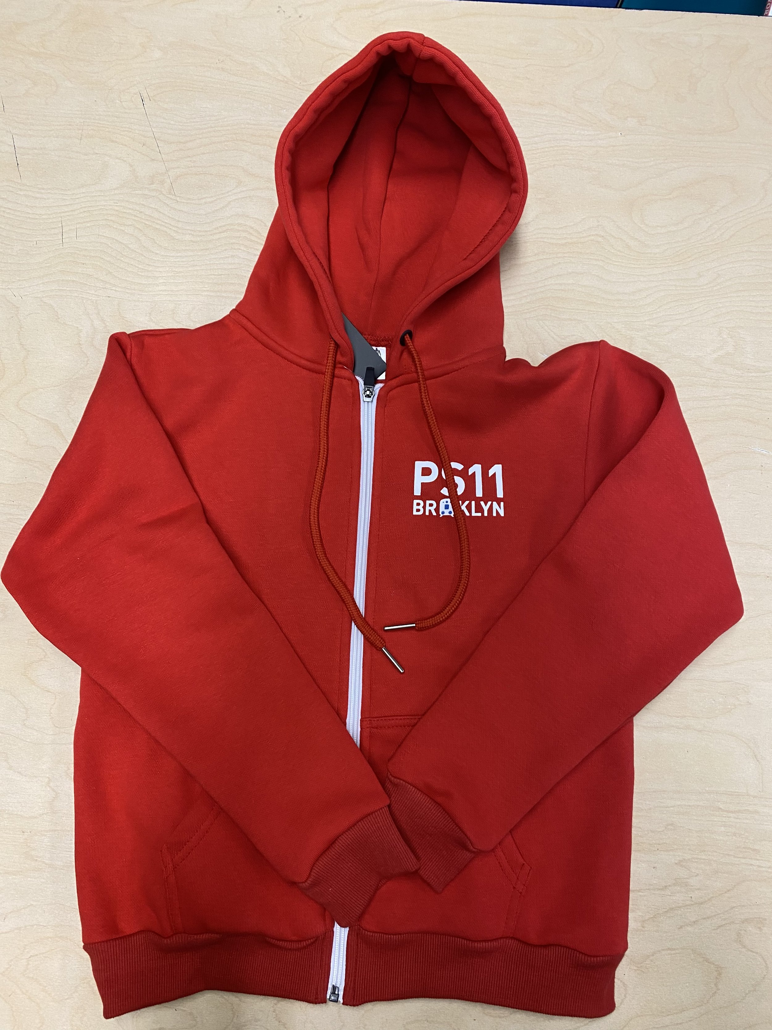 NEW STYLE: Youth Red Zip-up Hoodie (Order One Size Down) — PS 11 • Brooklyn