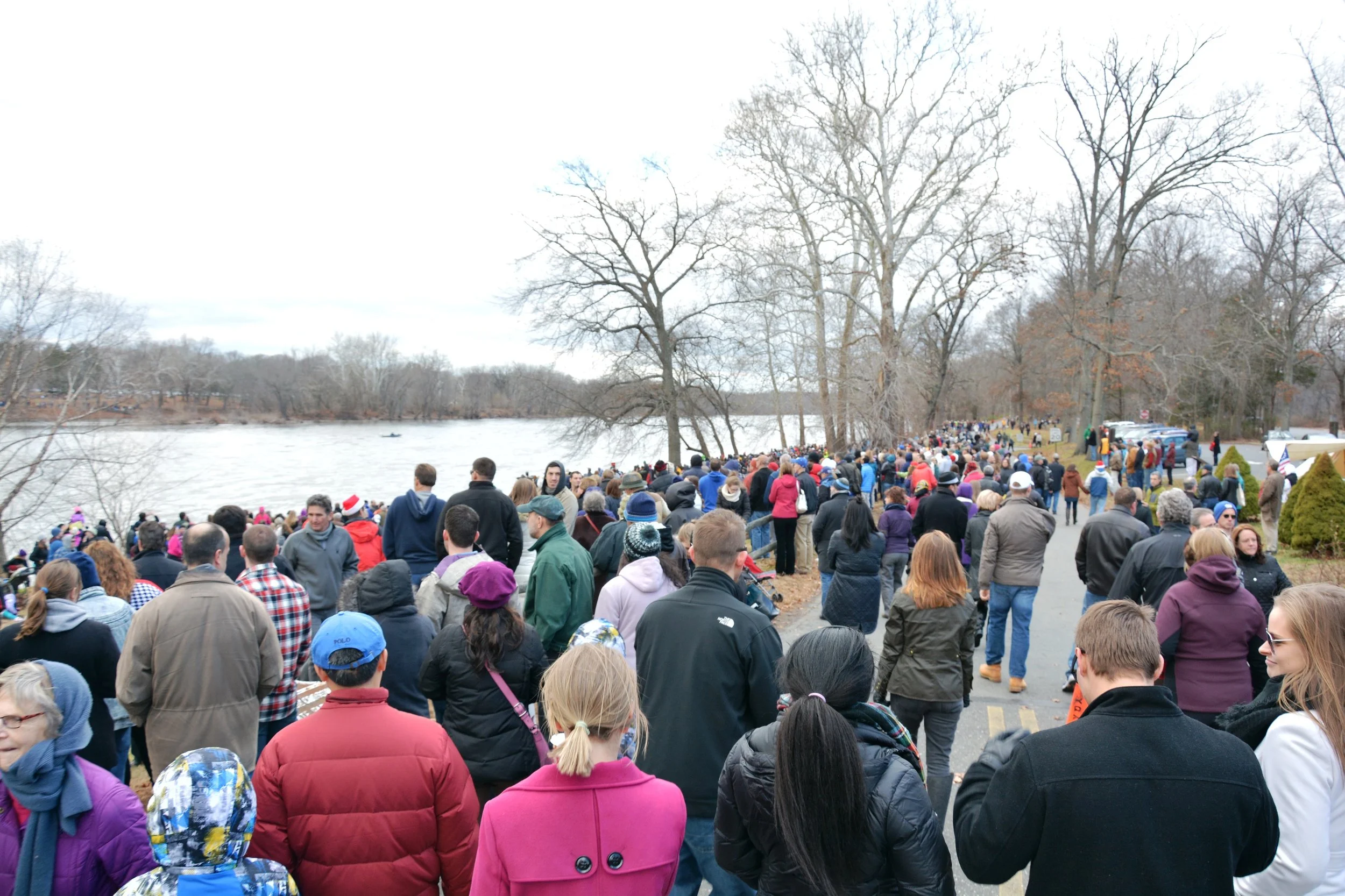 Thousands of spectators gather each Christmas Day on both sides of the Delaware River to view the reenactment.