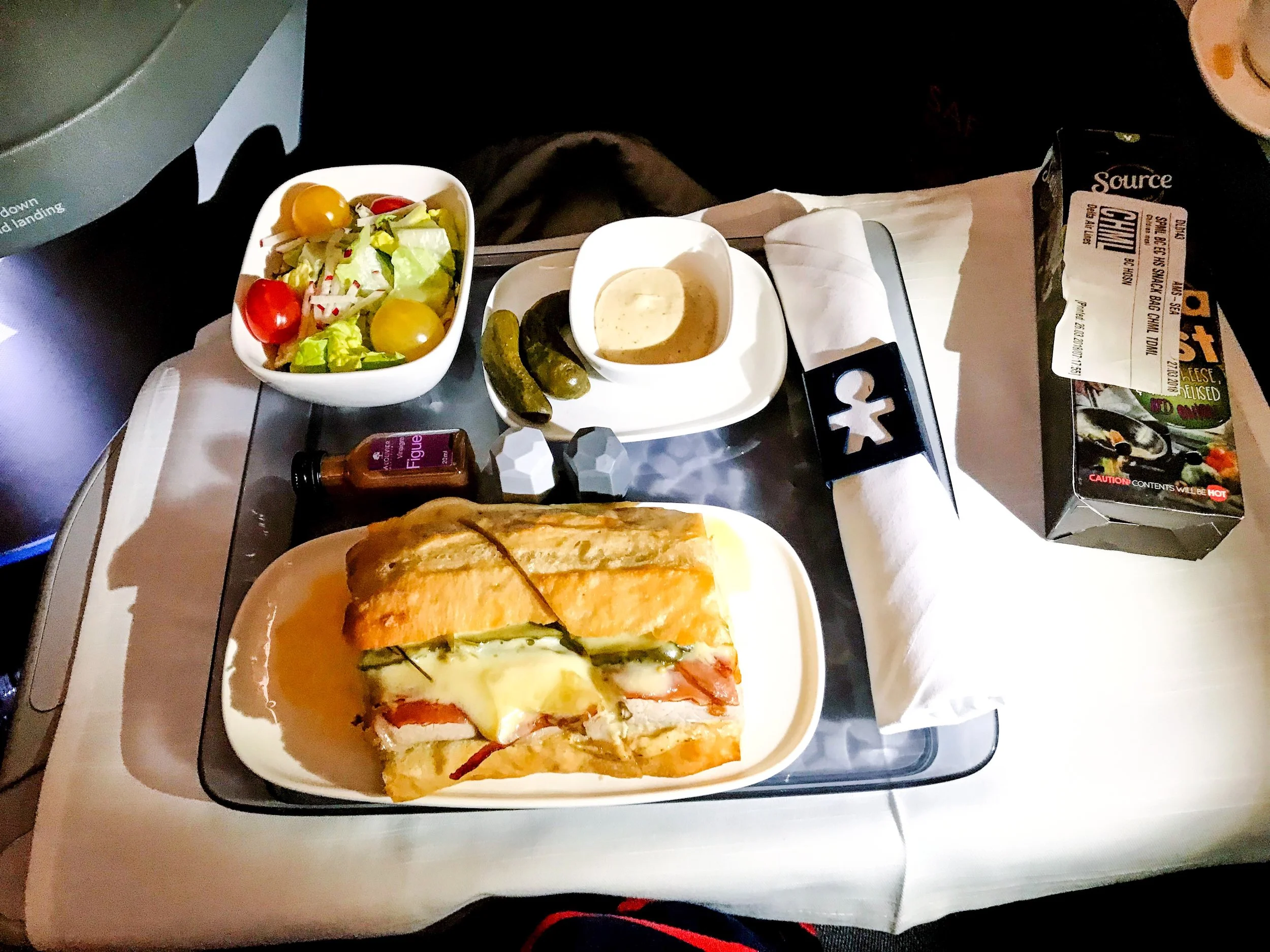 The second meal was more consistent with a domestic First Class meal, but was still very tasty.