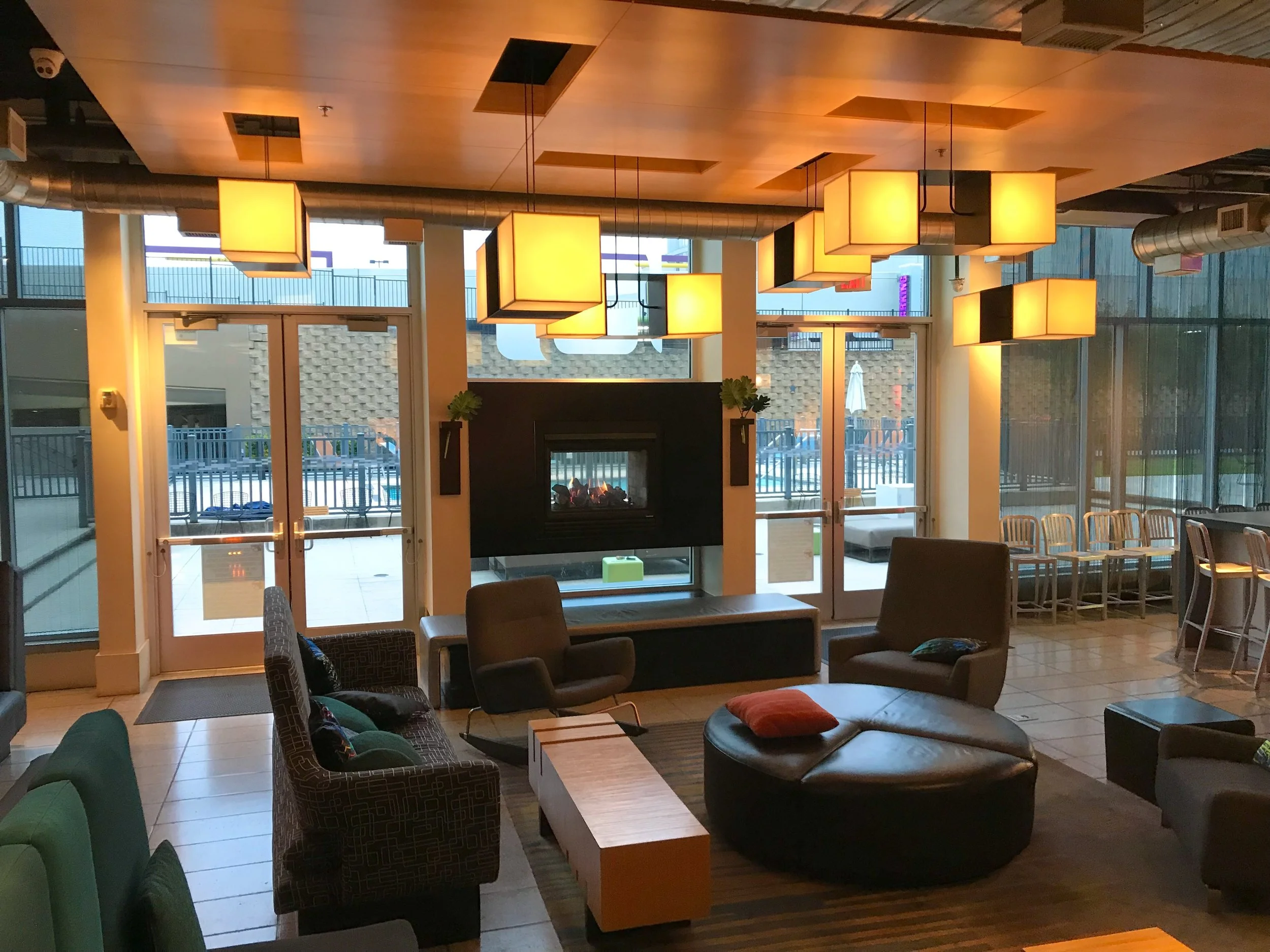 The lobby had a very modern feel.