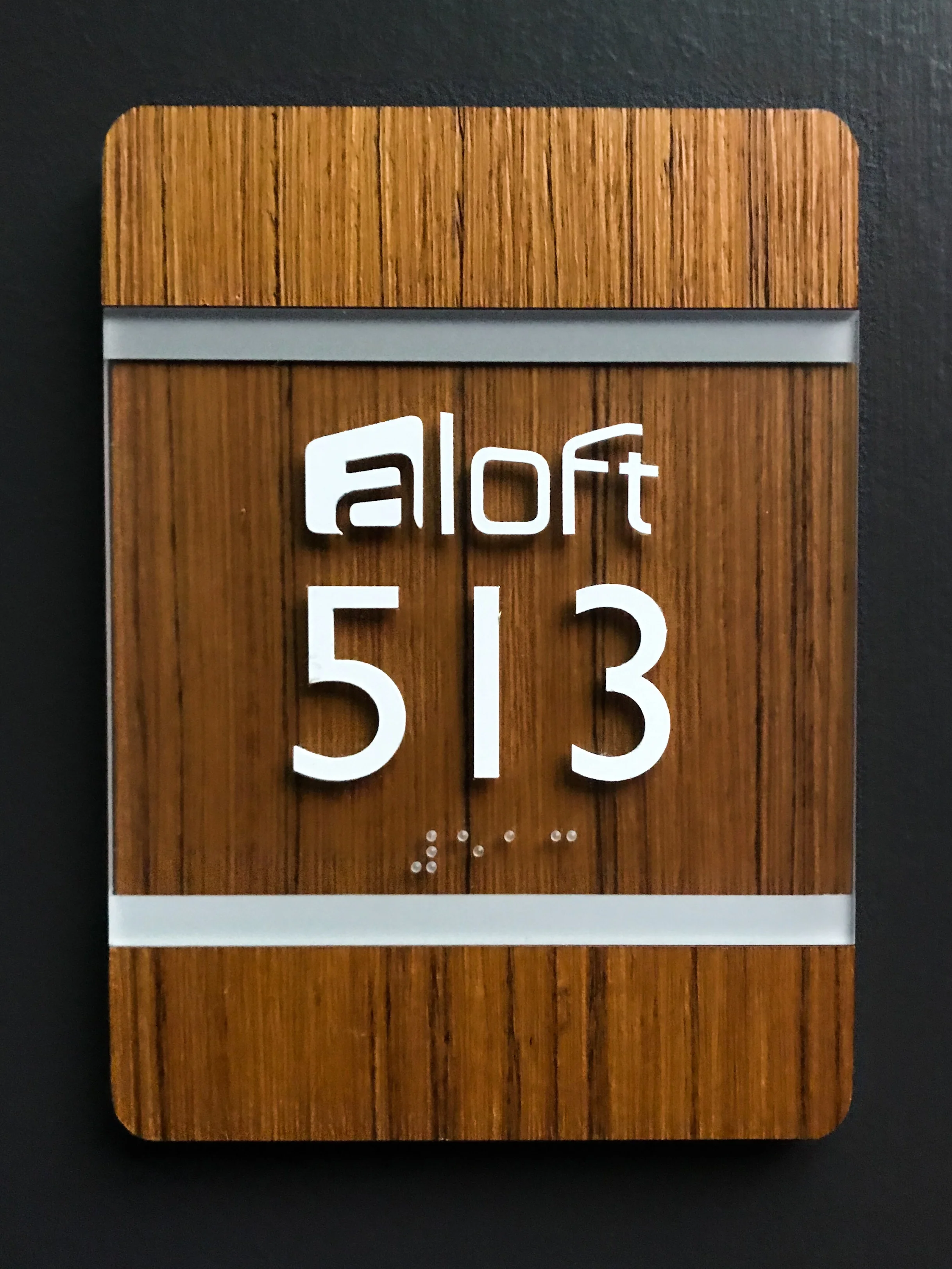 The faux wood theme greeted me at the door, and was found throughout the room.