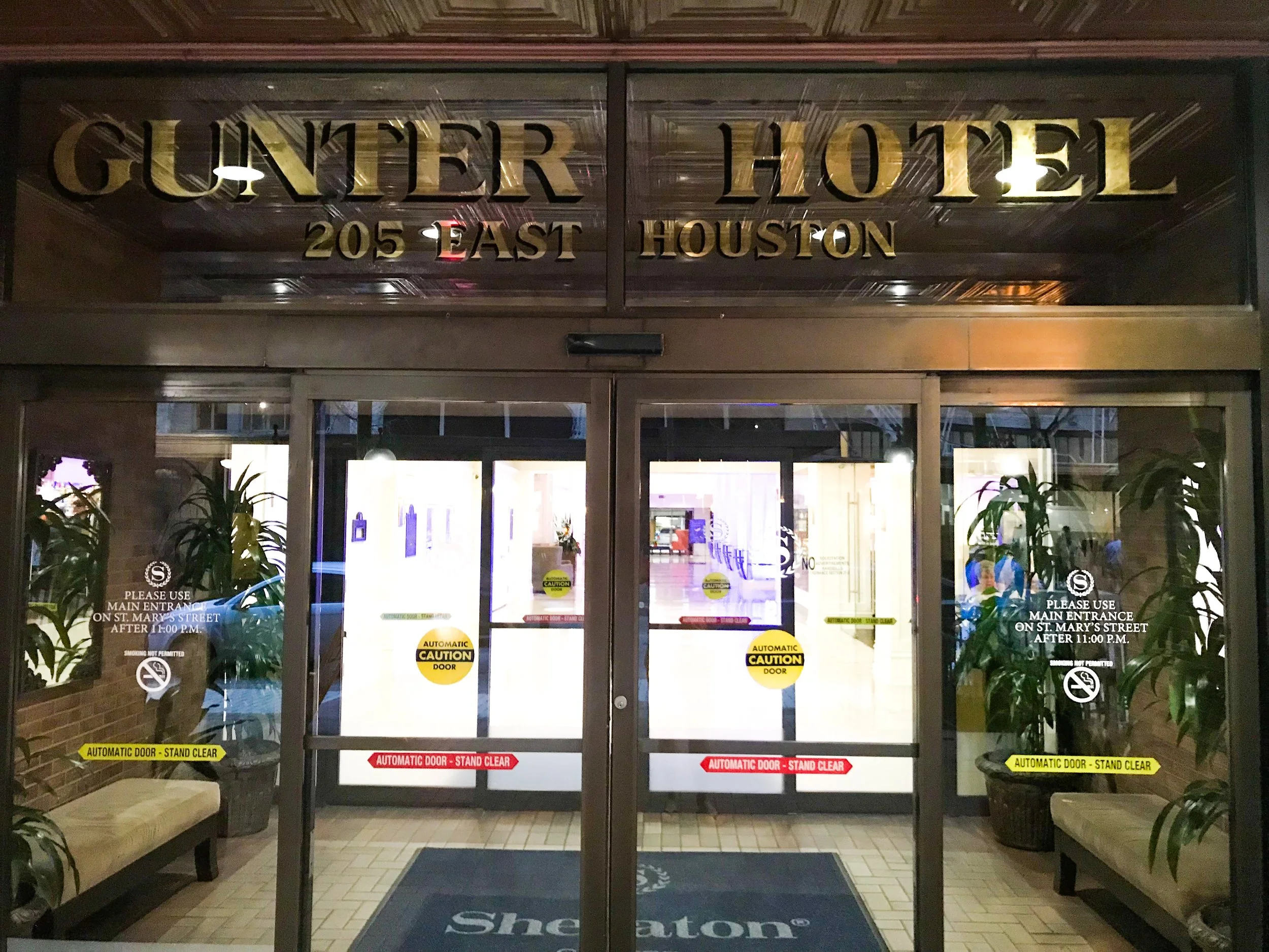 The titles on the entrance gives the hotel a historic feel.