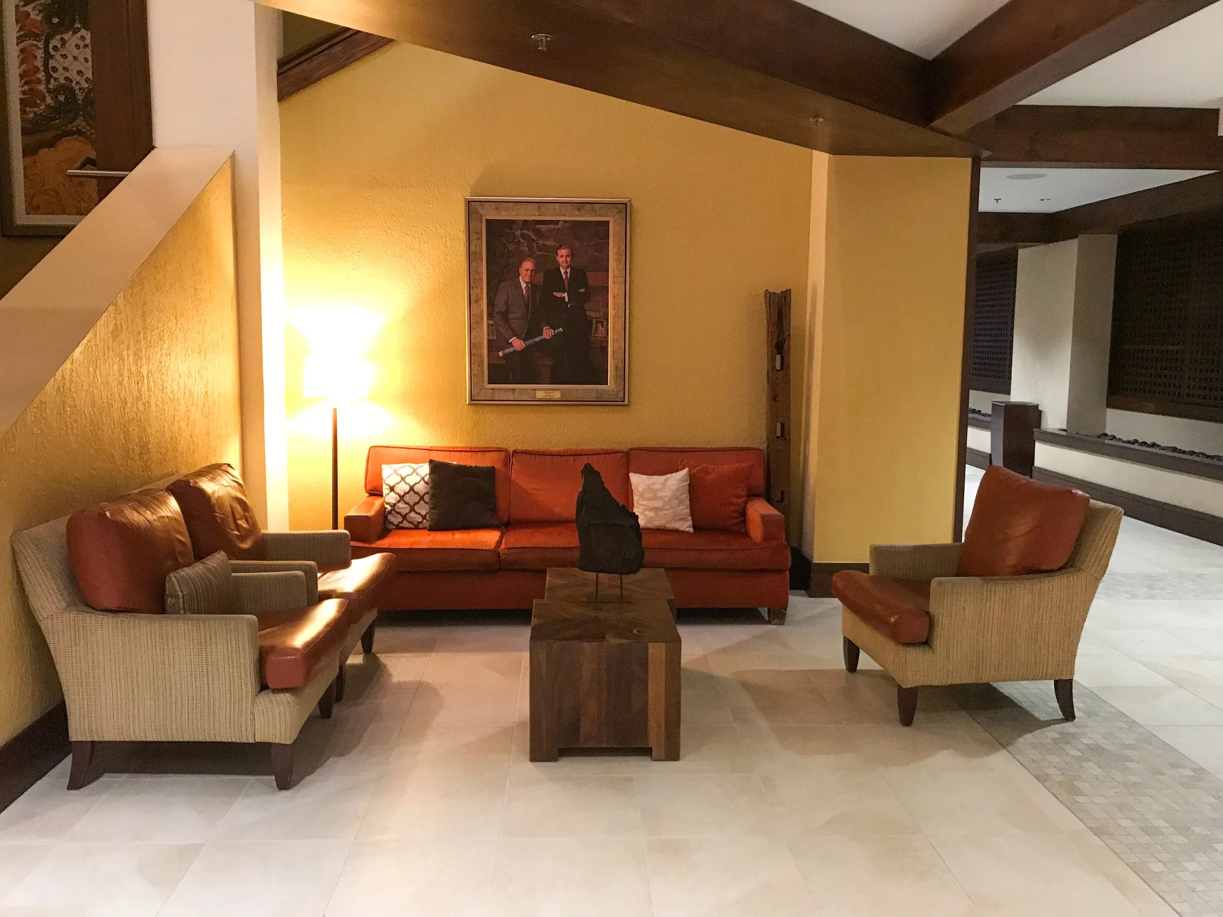 Lobby seating.