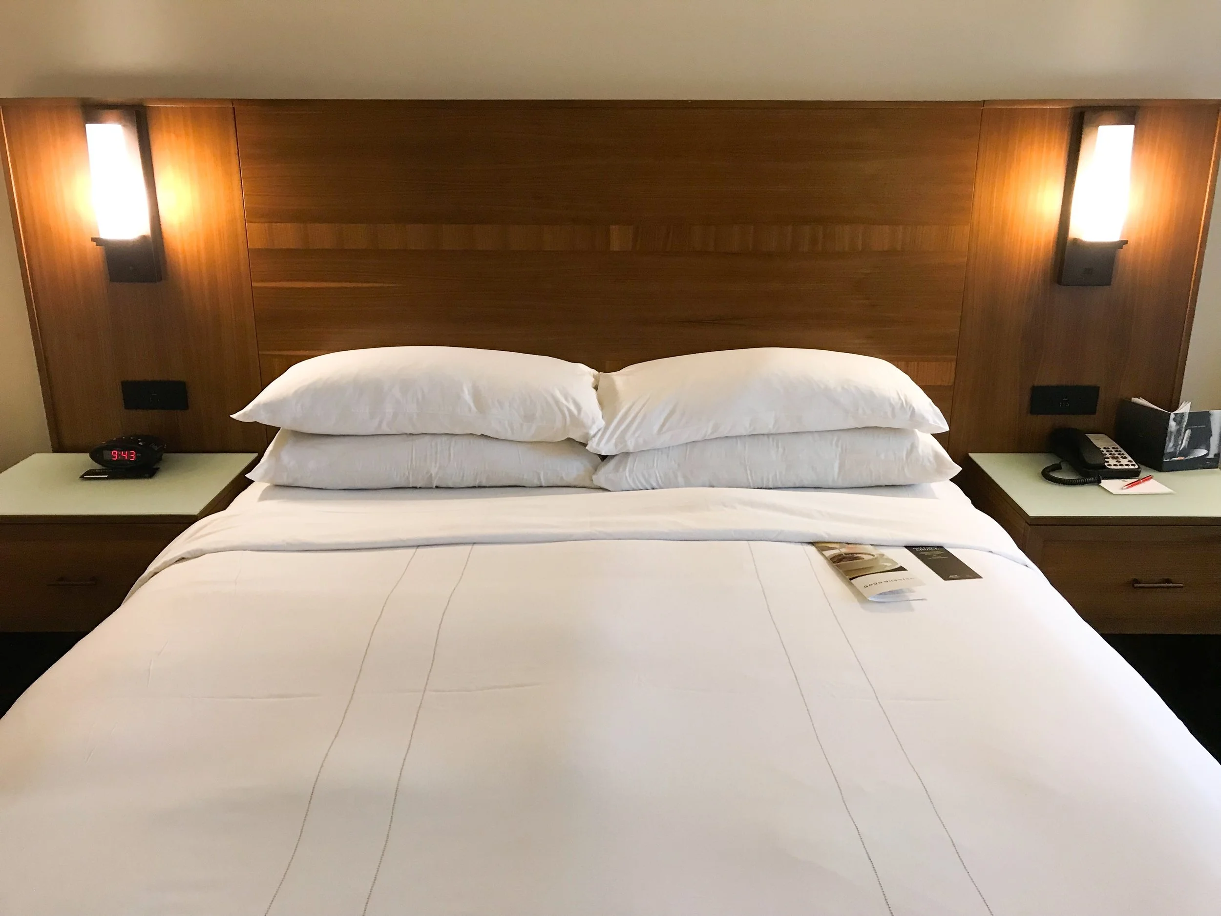 The king sized bed was comfortable.