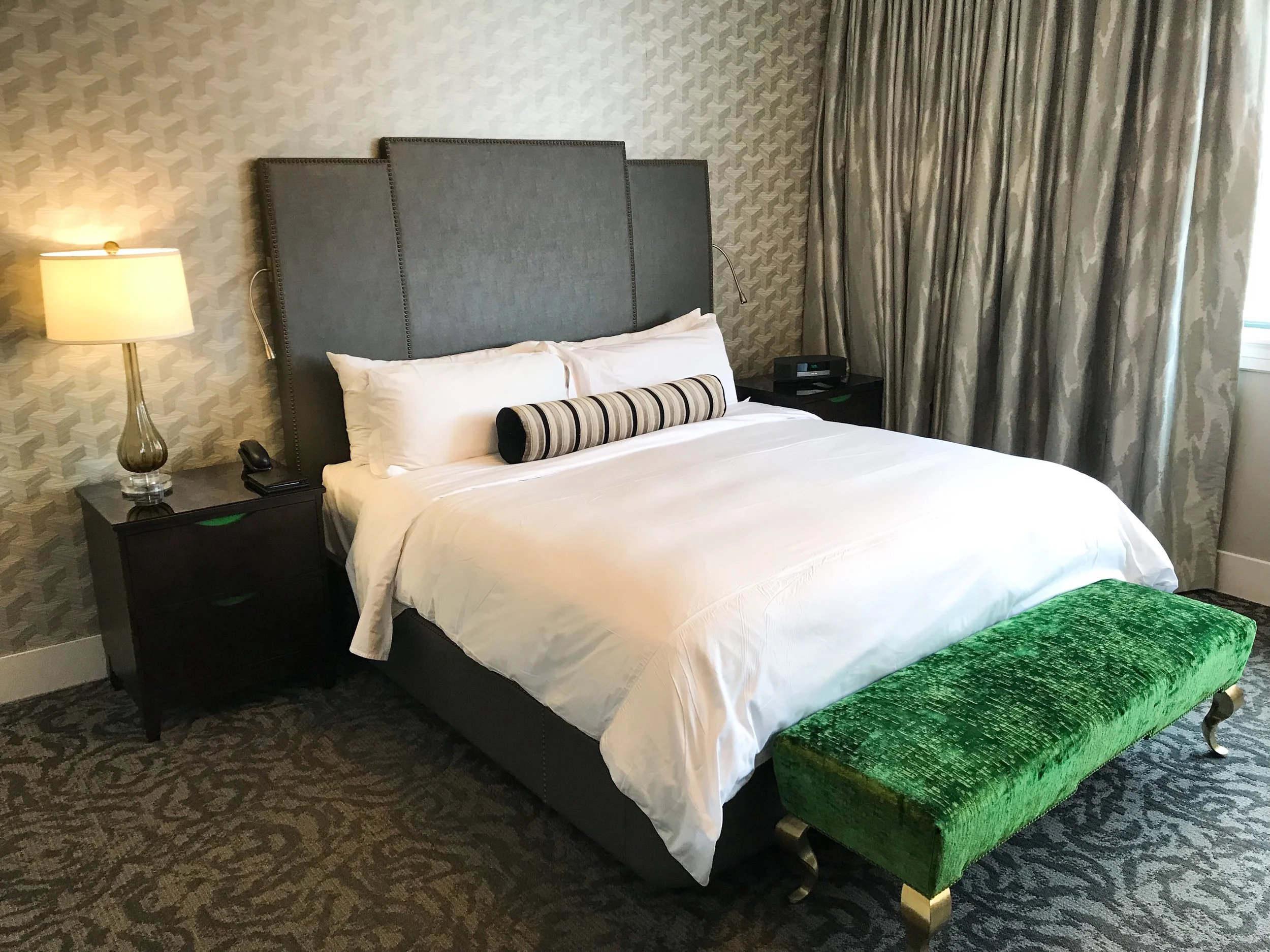King sized bed.
