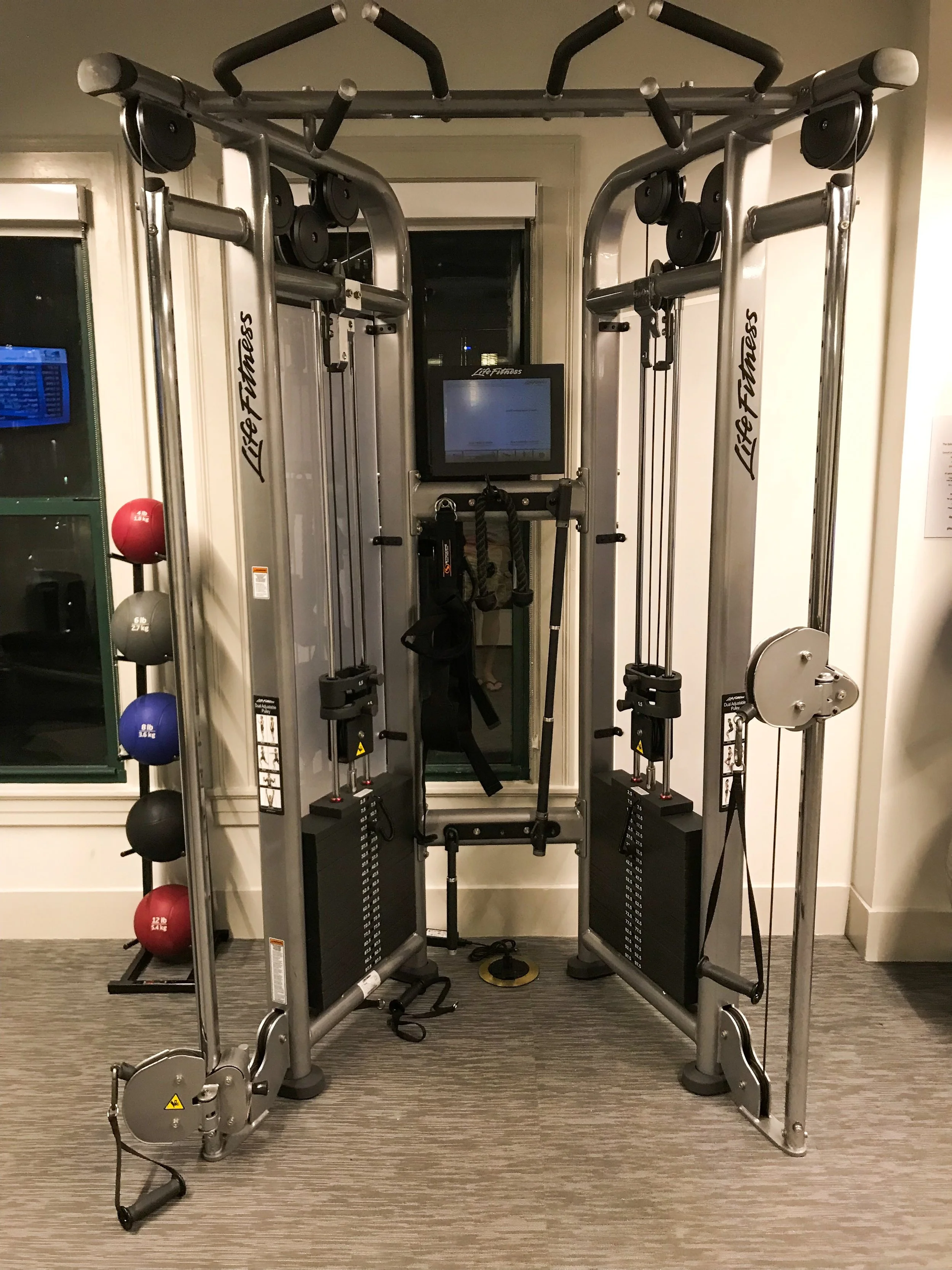 There was also a LifeFitness weight machine.