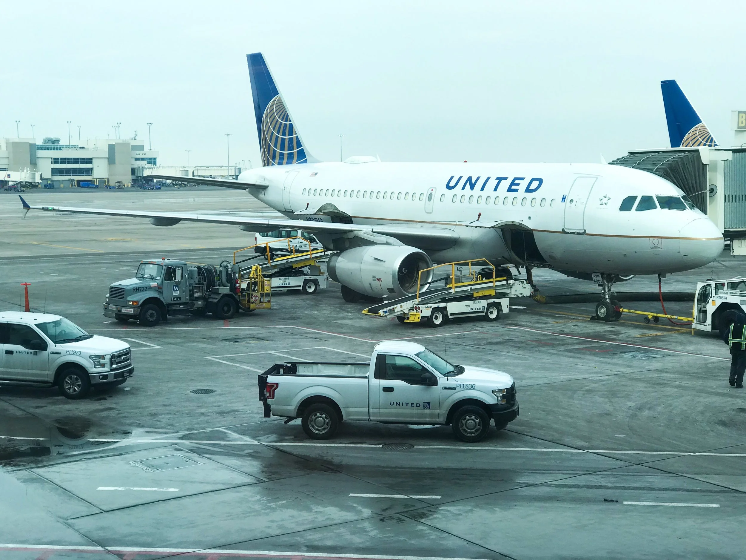 My flight at the gate in Denver.
