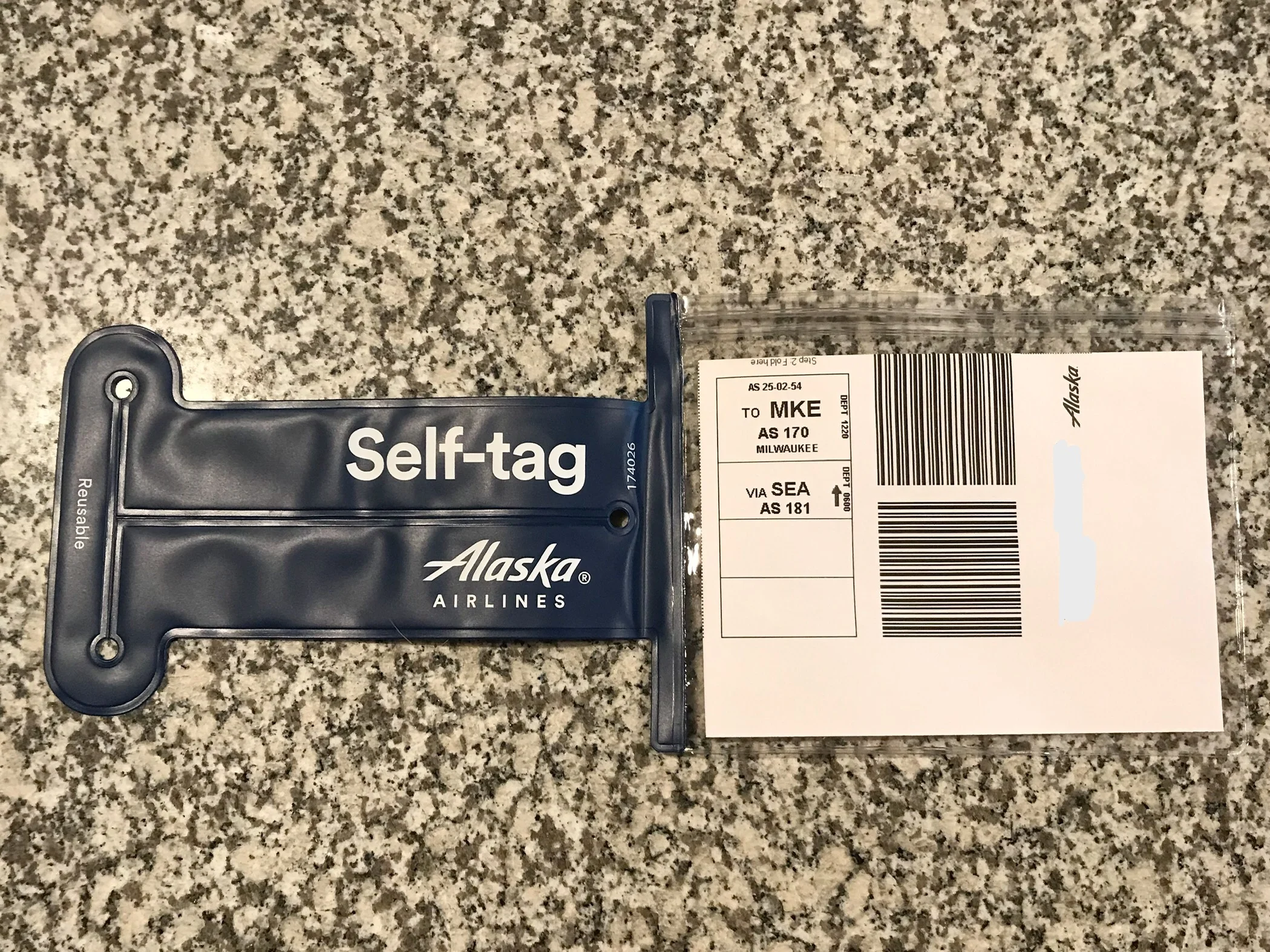 Alaska offers the option of self-tagging your bags. Make sure to order the tag holders (for free) at least 2-3 weeks before your trip if you want to use this option. This is supposed to be beneficial in saving time at the airport. I did it just to give it a try, but as an MVP Gold I had access to the elite check-in line at the airport, so it didn’t really save any time. Though I did notice the line for bag drop was much shorter than the non-elite check-in line. So I definitely suggest doing this if you want to save time at the airport.