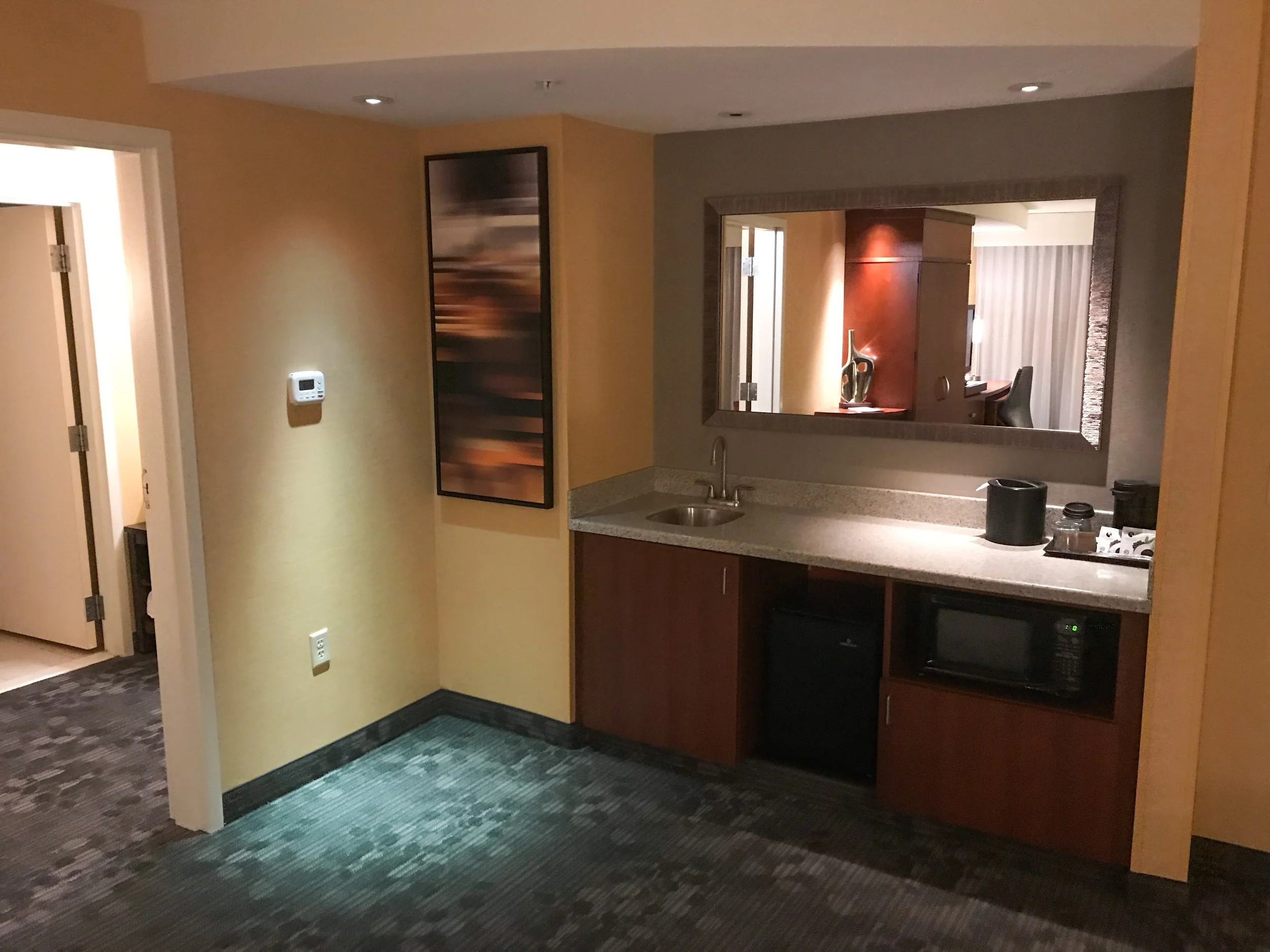 There is a lot of open space, including a wet-bar.