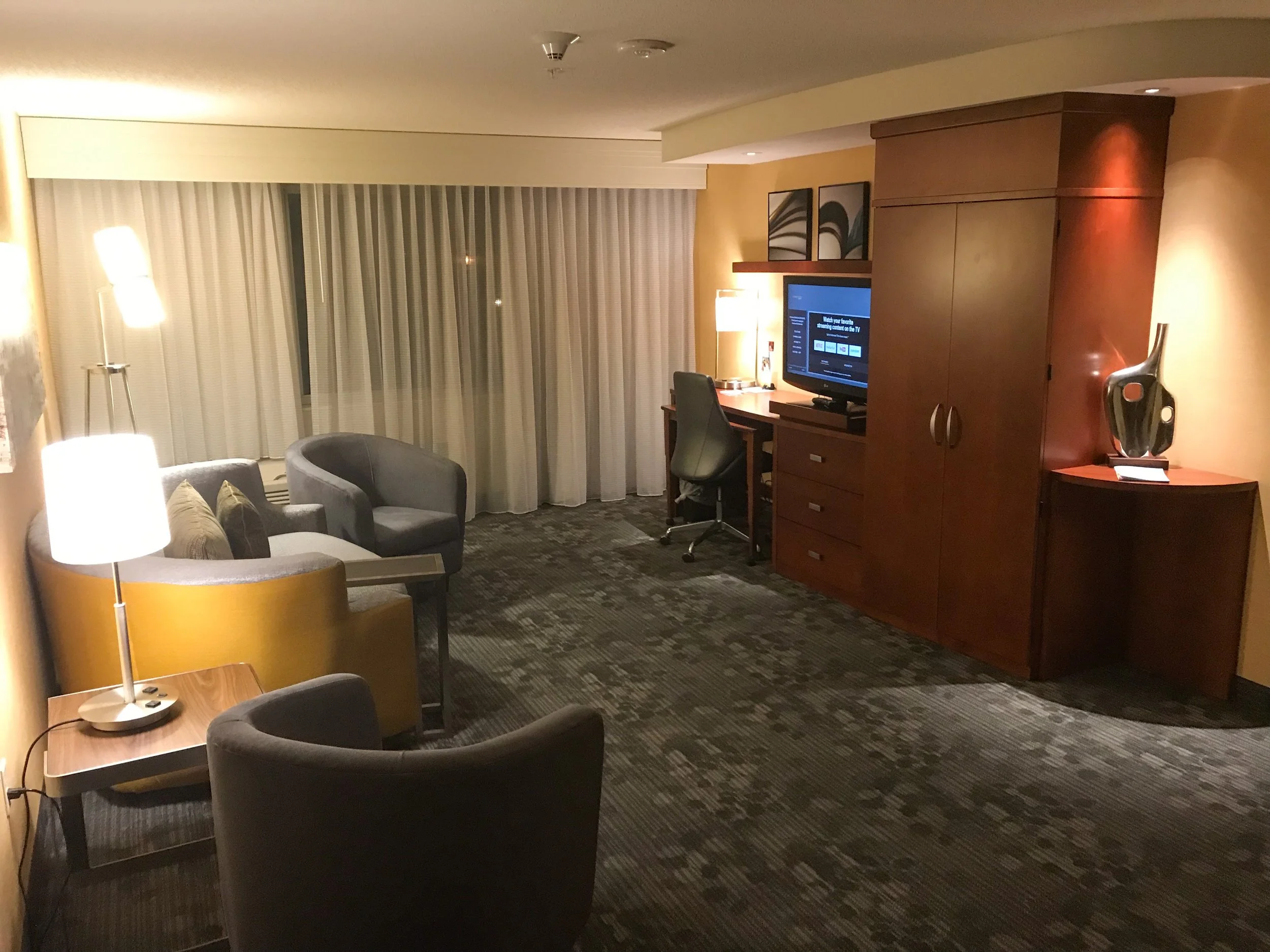 The living room area of the King Suite.