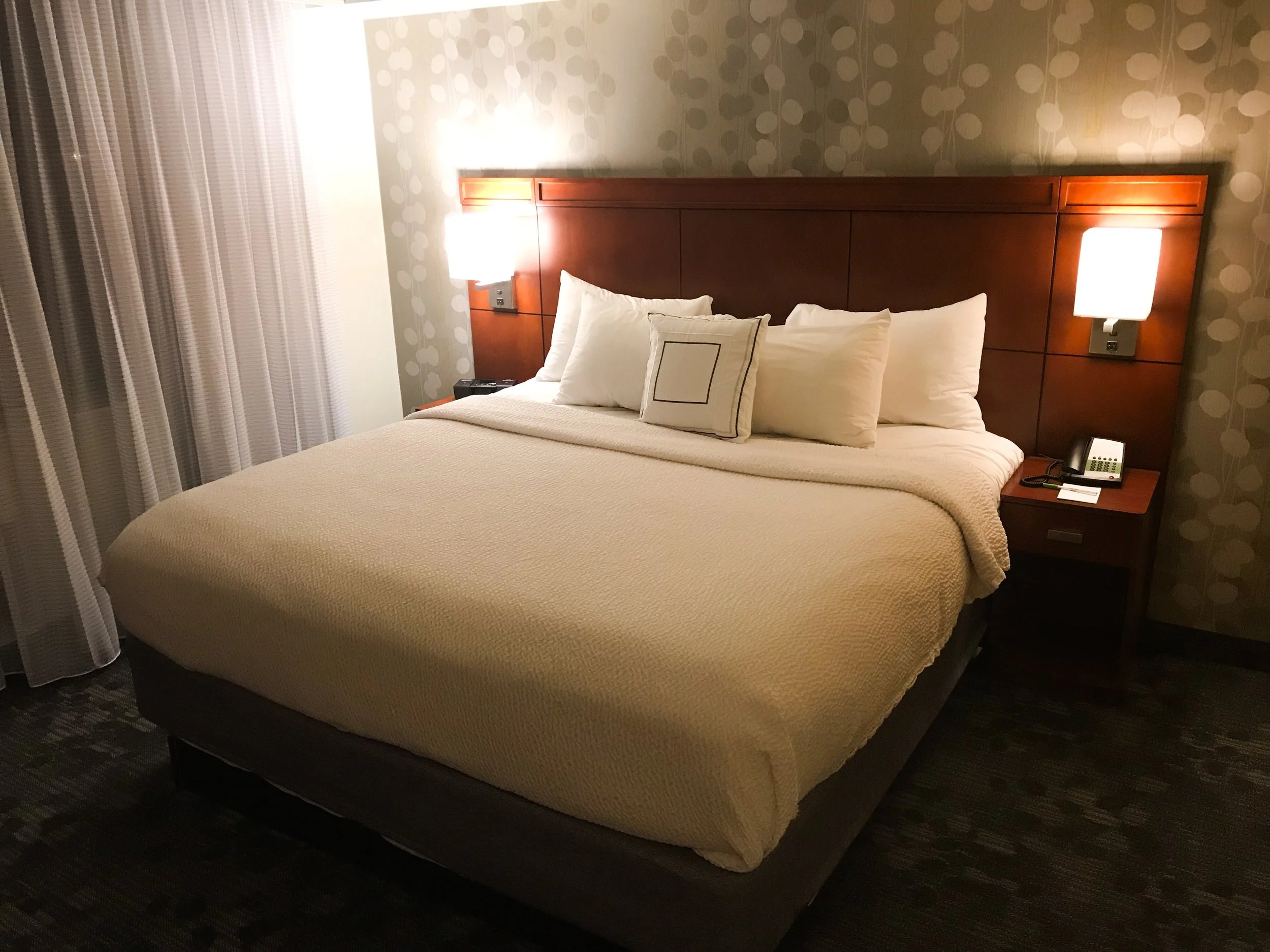 King sized bed in the bedroom - I slept on the pullout couch but my parents said the bed was comfortable.