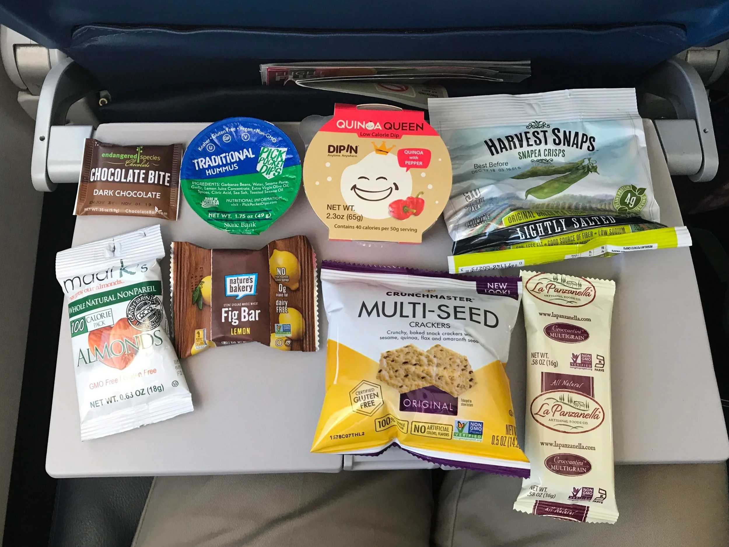 The snack box wasn’t terribly filling, but was enough to hold me over until I could get a full meal upon landing.