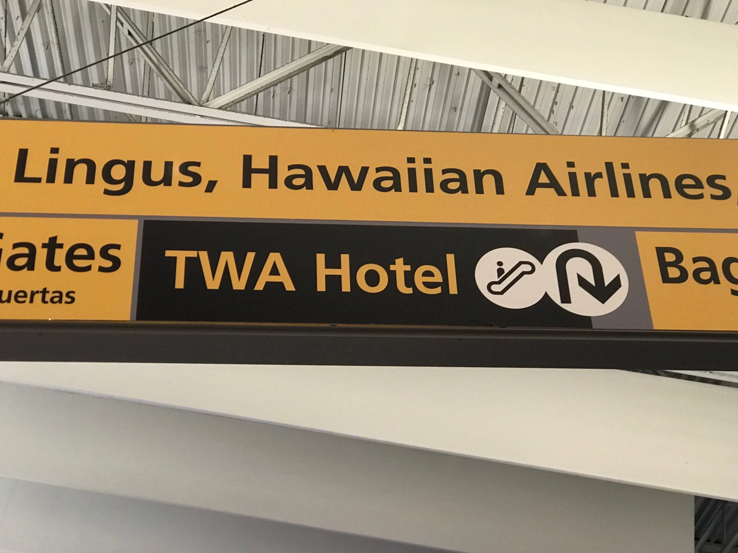 The hotel is connected to Terminal 5 (JetBlue, Aer Lingus, and Hawaiian). Signage is posted throughout the terminal making it easy to find.