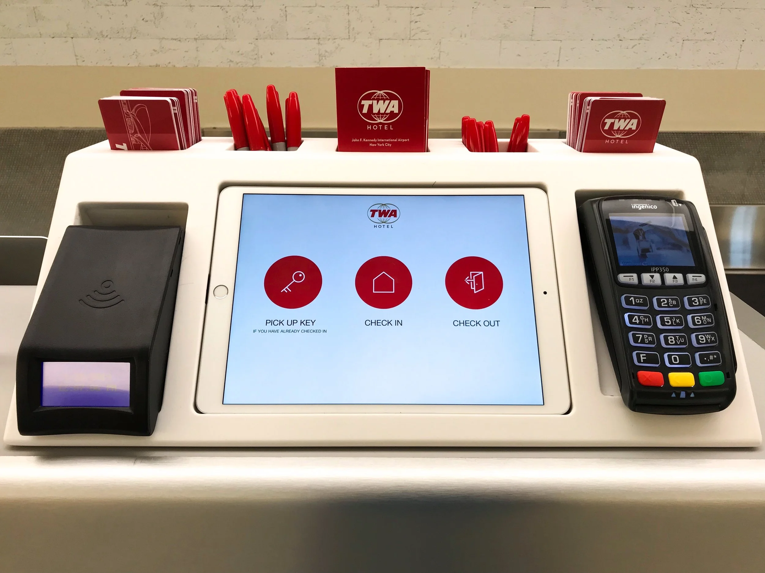 It is possible to check-in, get your room and room key on iPads in the lobby. I was the only person checking-in when I arrived so one of the friendly staff members assisted me before I had a chance to try the electronic check-in process.