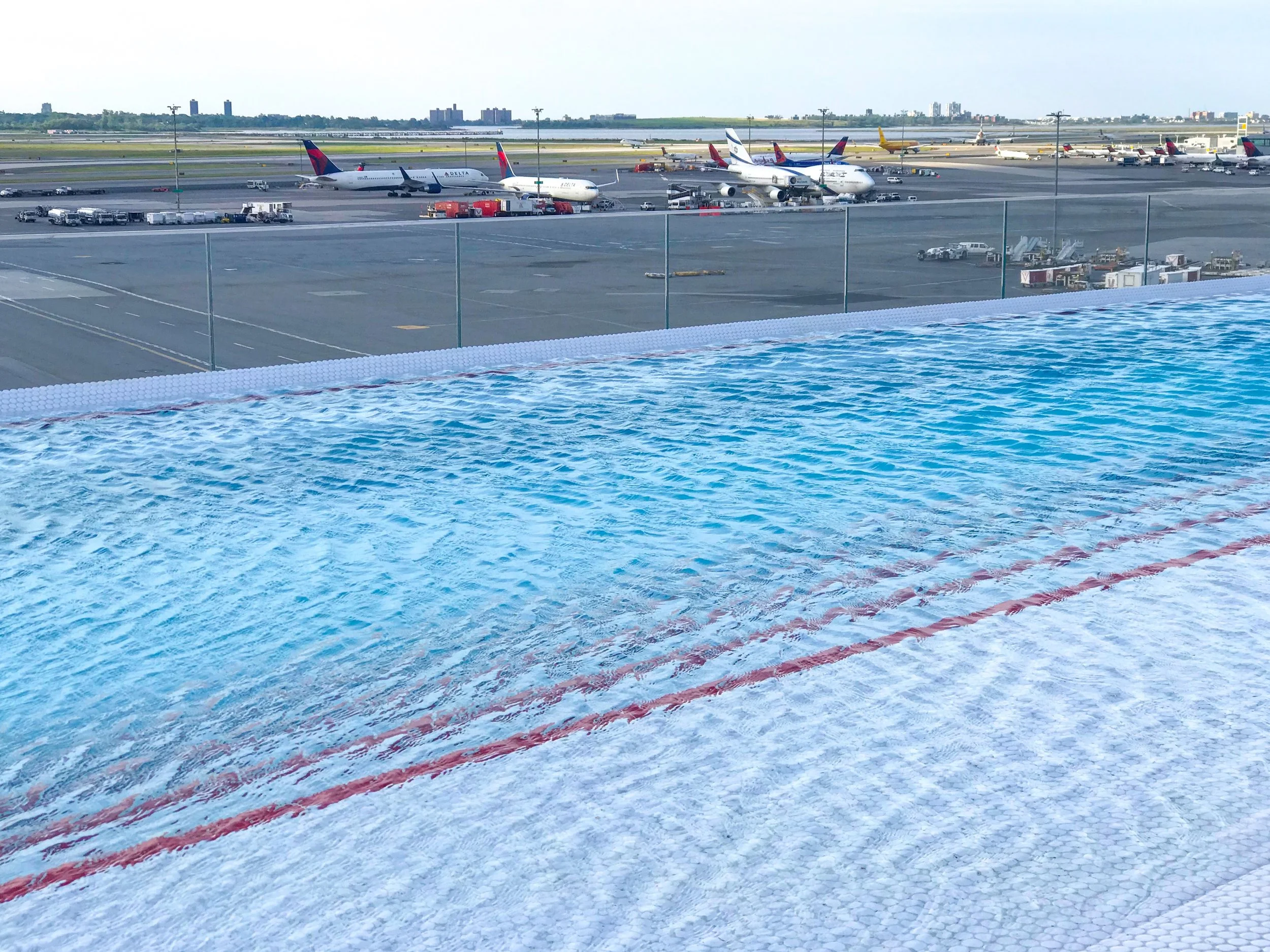 Looking towards the parking apron.