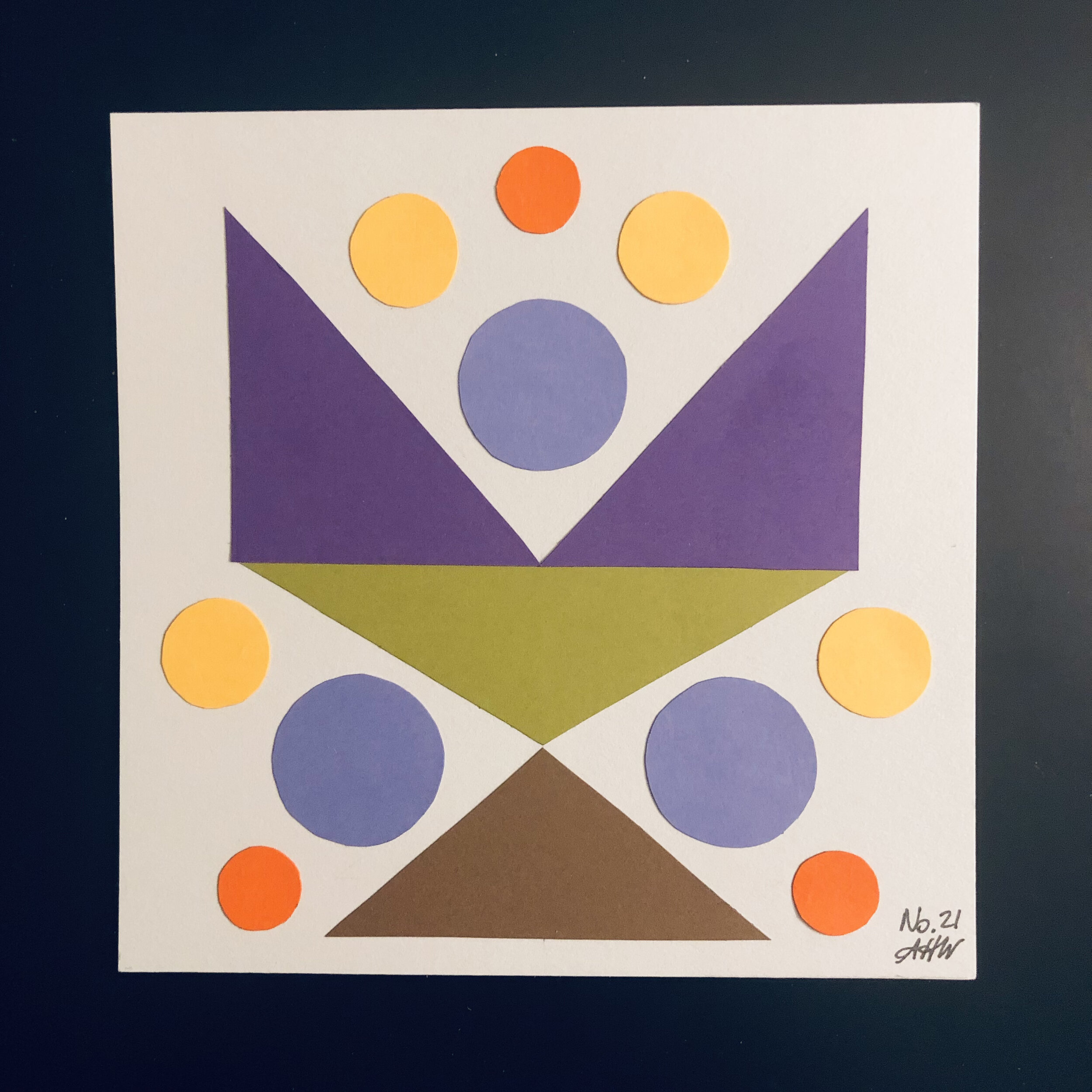 Paper Collage Tile No. 21 / Circle & Triangle Series C