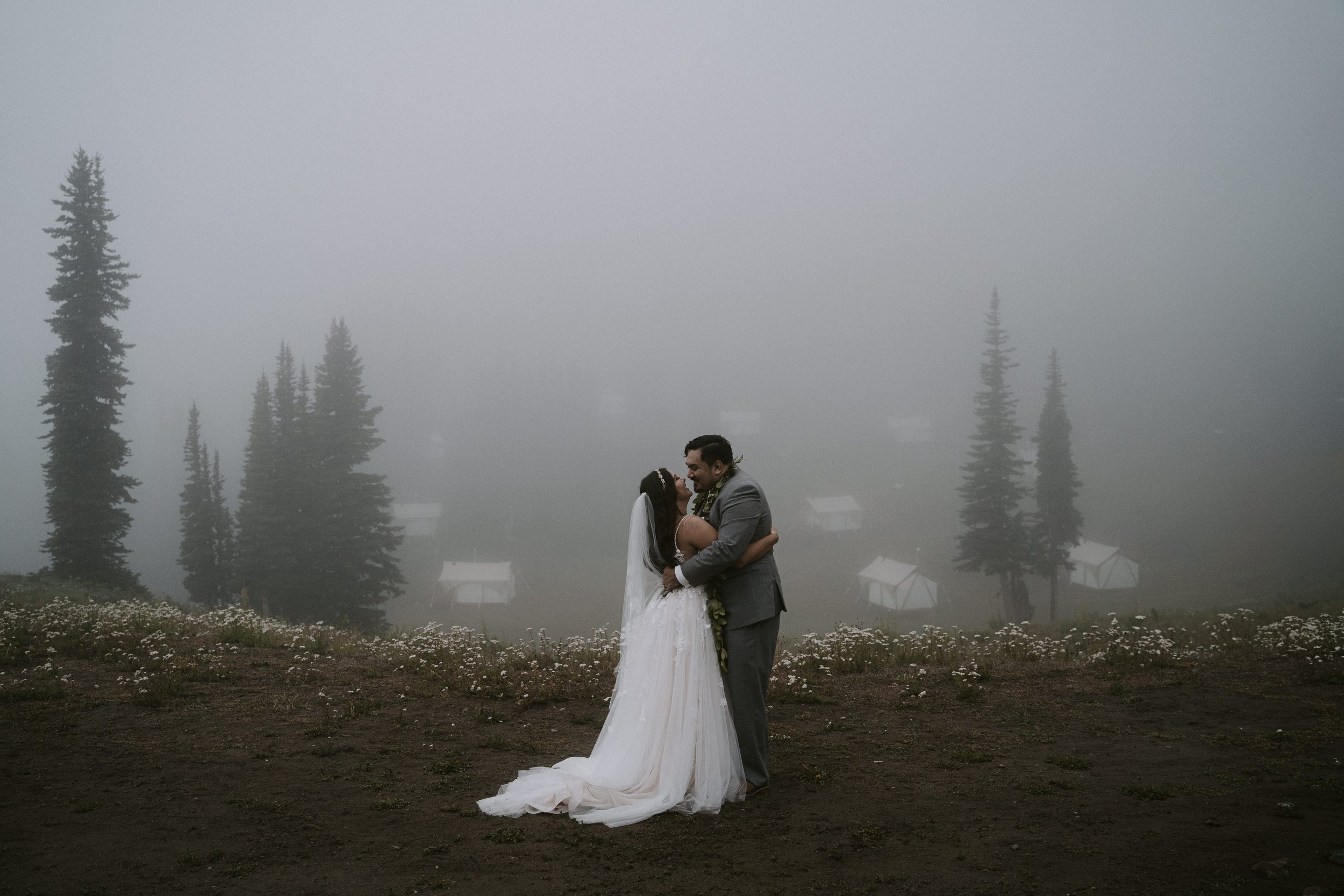 Foggy Small Wedding on Crystal Mountain