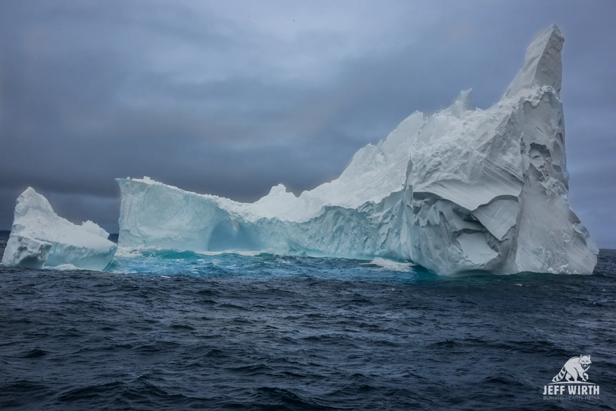 A massive iceberg seen in the southern ocean, Antarctica.