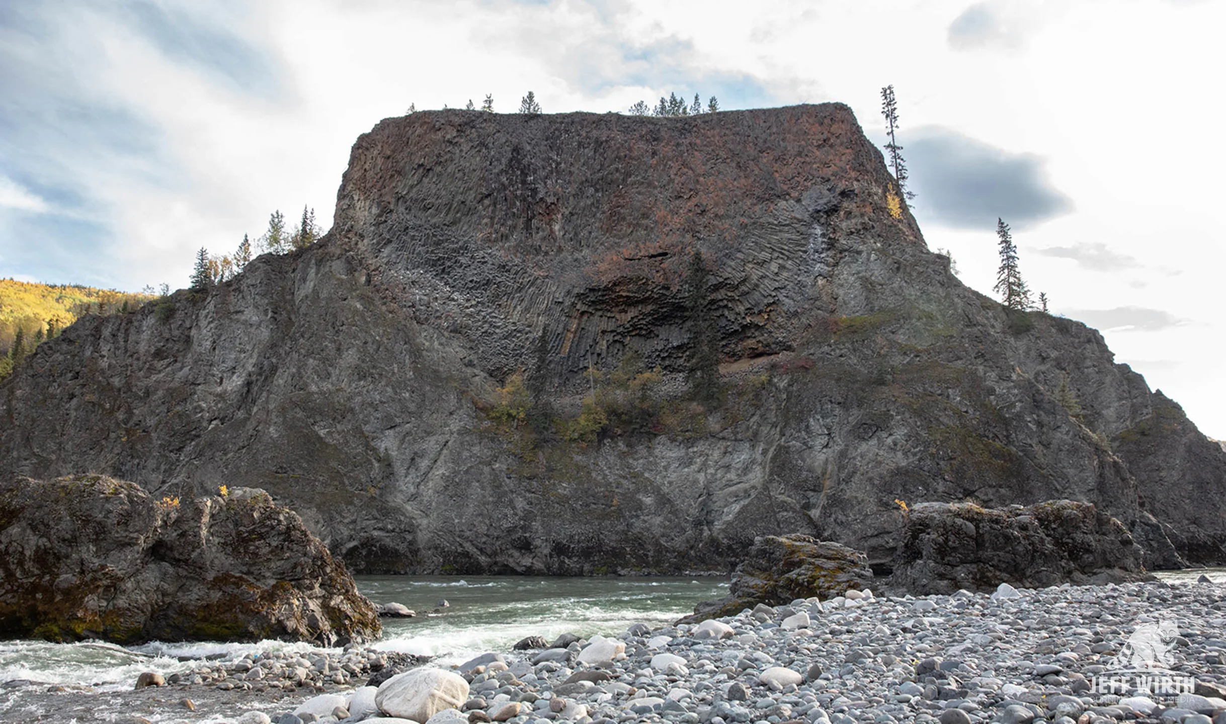 The sacred eagle rock at Telegraph Creek in Tahltan territory. Do you see the eagle? BC, Canada.
