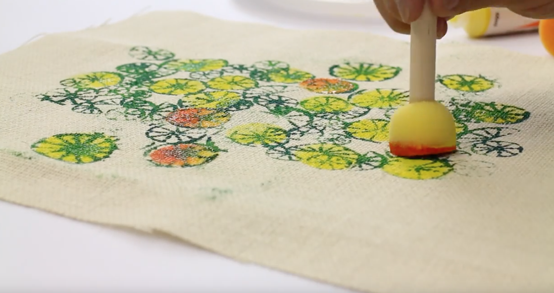 Stamping on fabric example