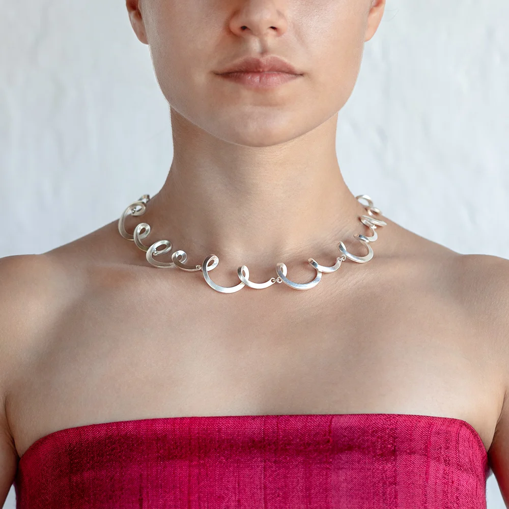 Curly Wurly Necklace - Silver