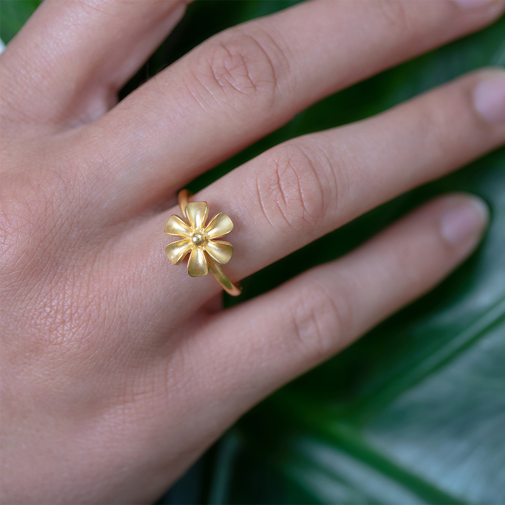 Floral Ring Designs Online|Gold Flower Pattern Band|