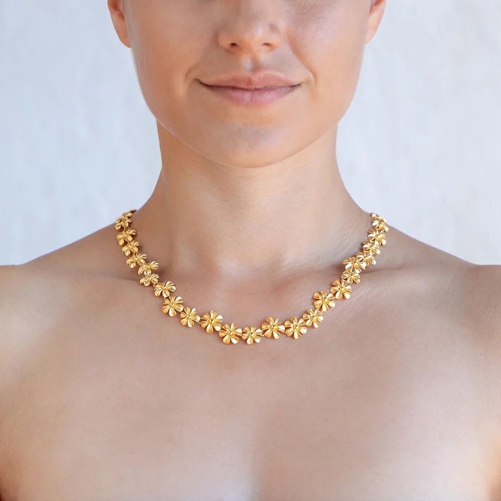 Flower Power Necklace - Gold
