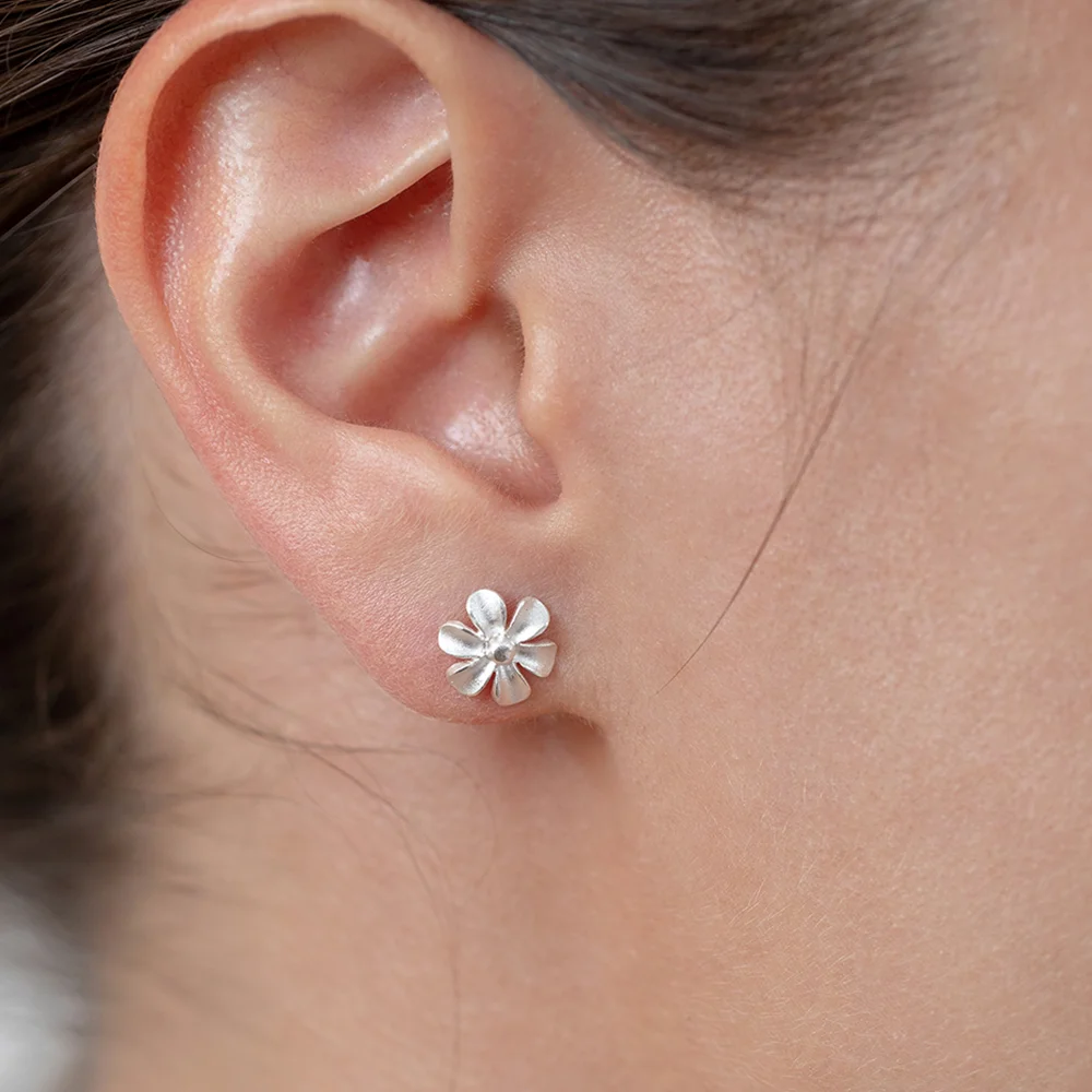 Flower Ear Studs - Silver (Small)