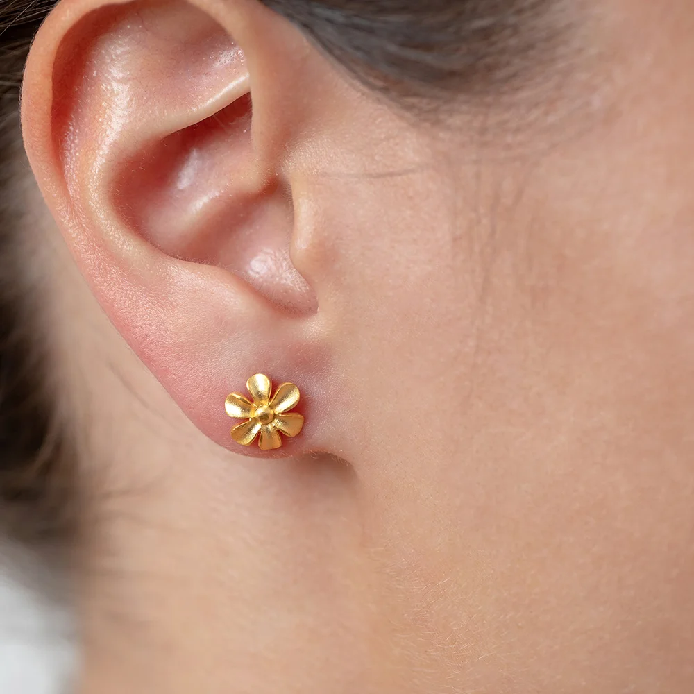 Flower Ear Studs - Gold (Small)