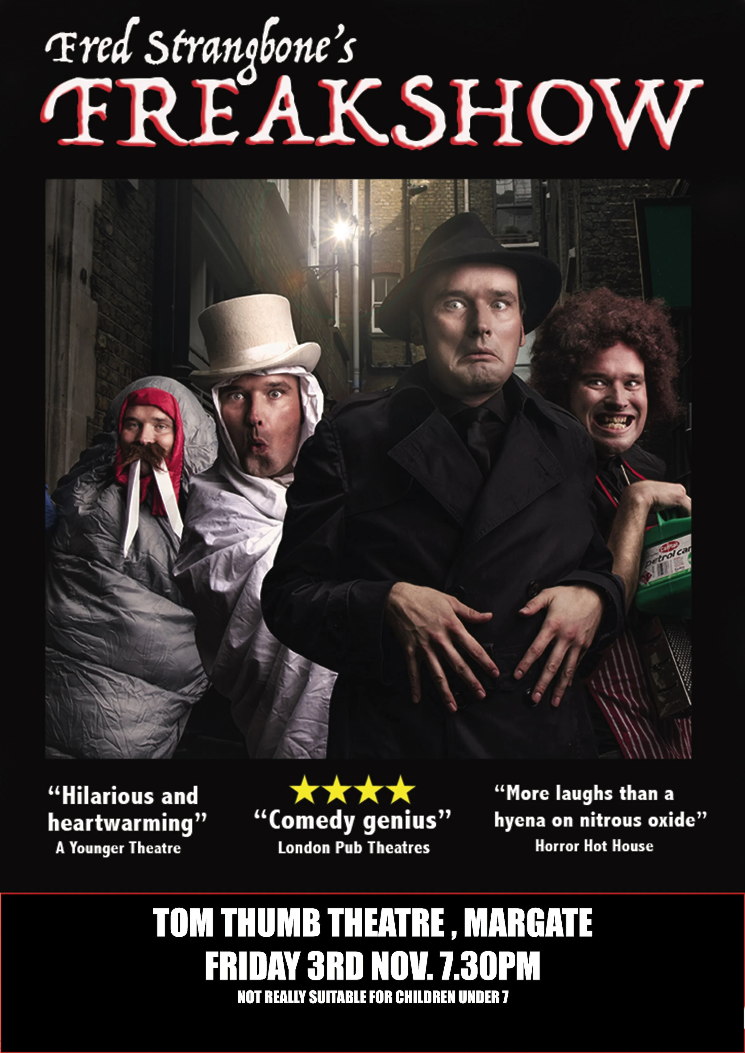  “… Whitehead is warm and inviting as a host, as Strangebone he is a loveable goon who is awkwardly amazing. Each character shows a different aspect of comedy…”  - AYoungerTheatre.com -  Read More ⇨  