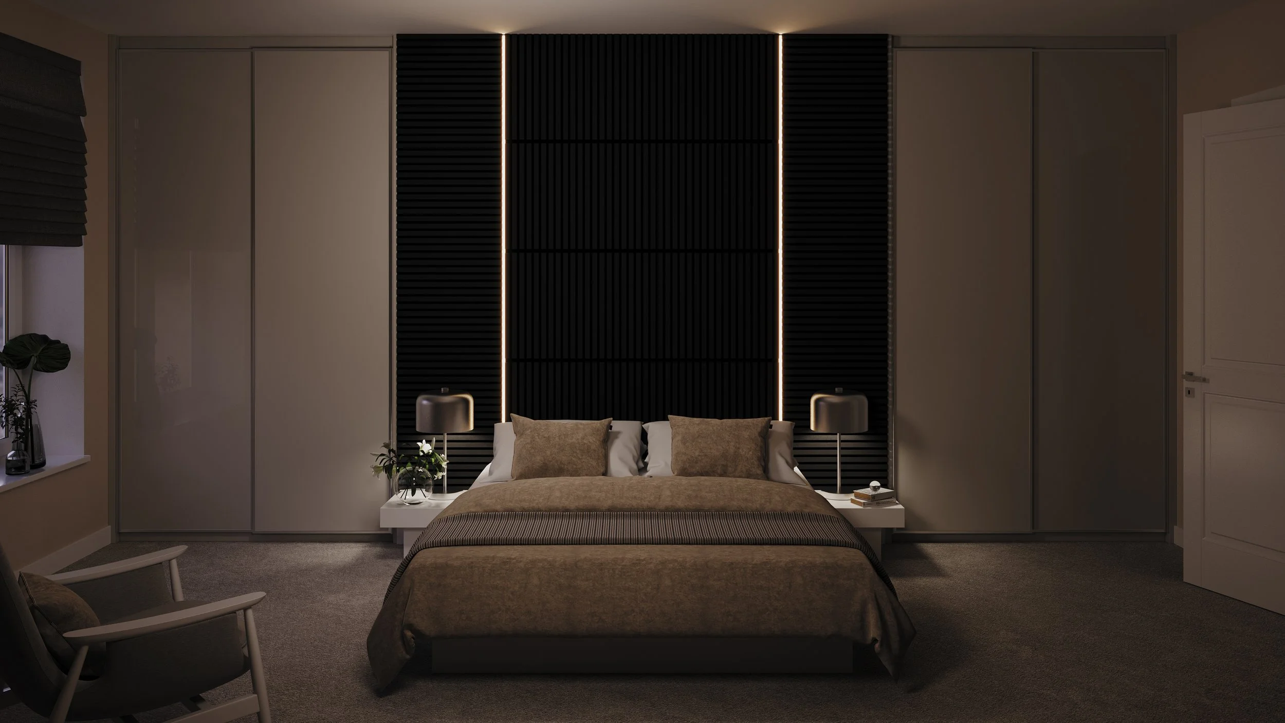 Original Charcoal Slatwall Headboard with Integrated LED lighting .jpg