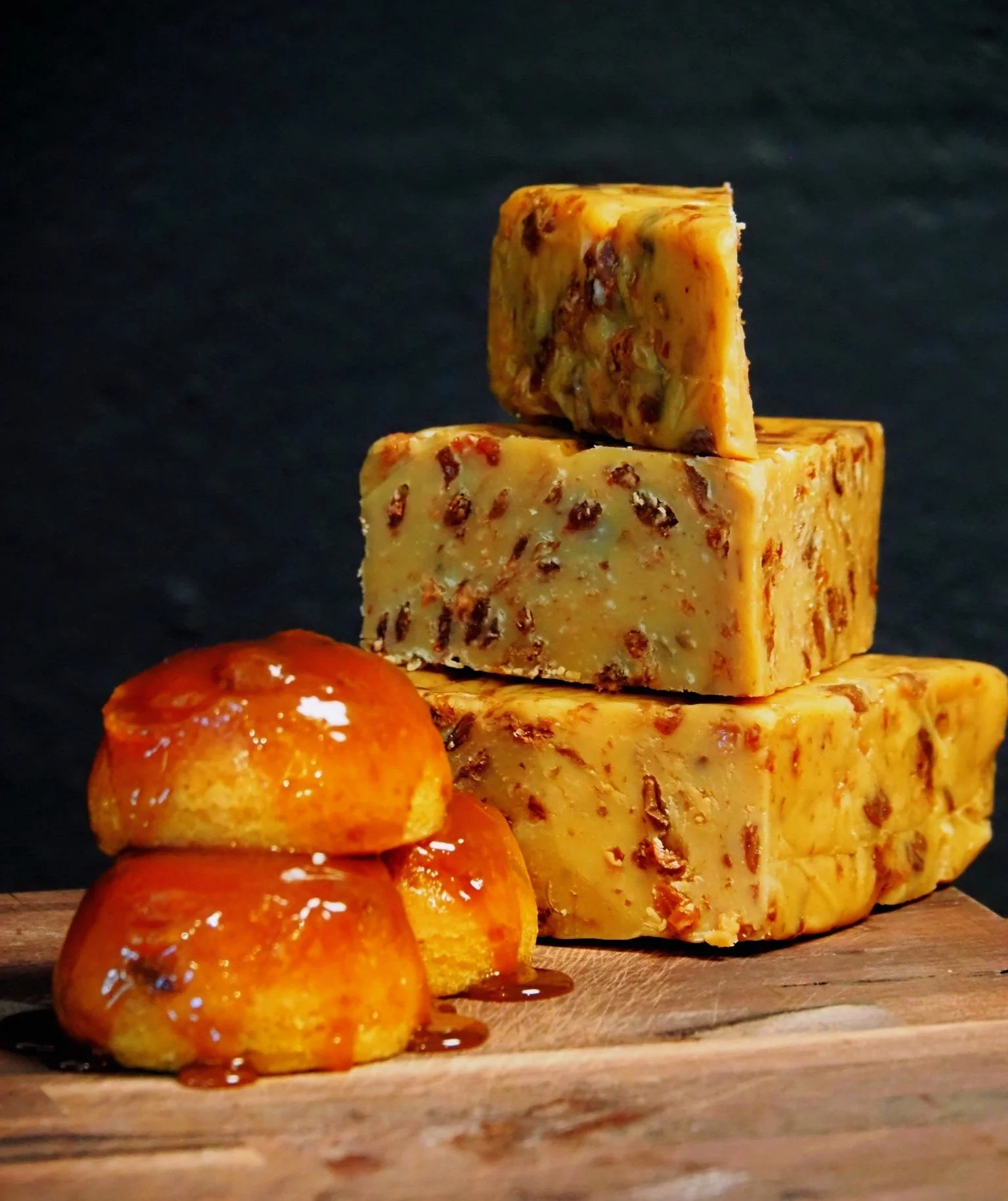 On the seventh day of Cheesemas, my cheesemonger gave to me...

A cheese that puts sticky toffee pudding to shame. 

Sticky Toffee Cheddar is where sweet meets savoury in the best possible way. Made with mild English Cheddar, it has a mellow, creamy 
