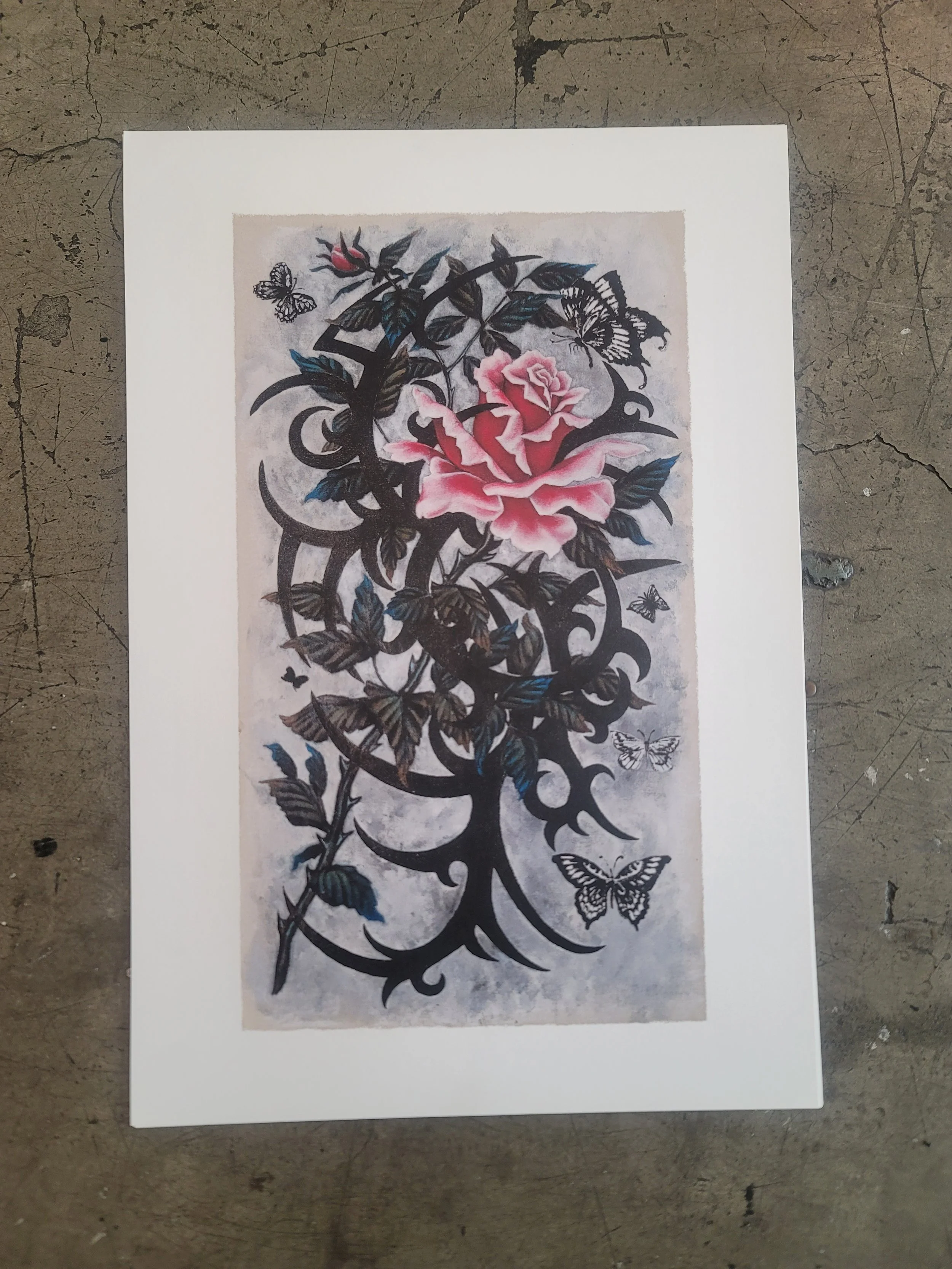 Rose and Tribal Print