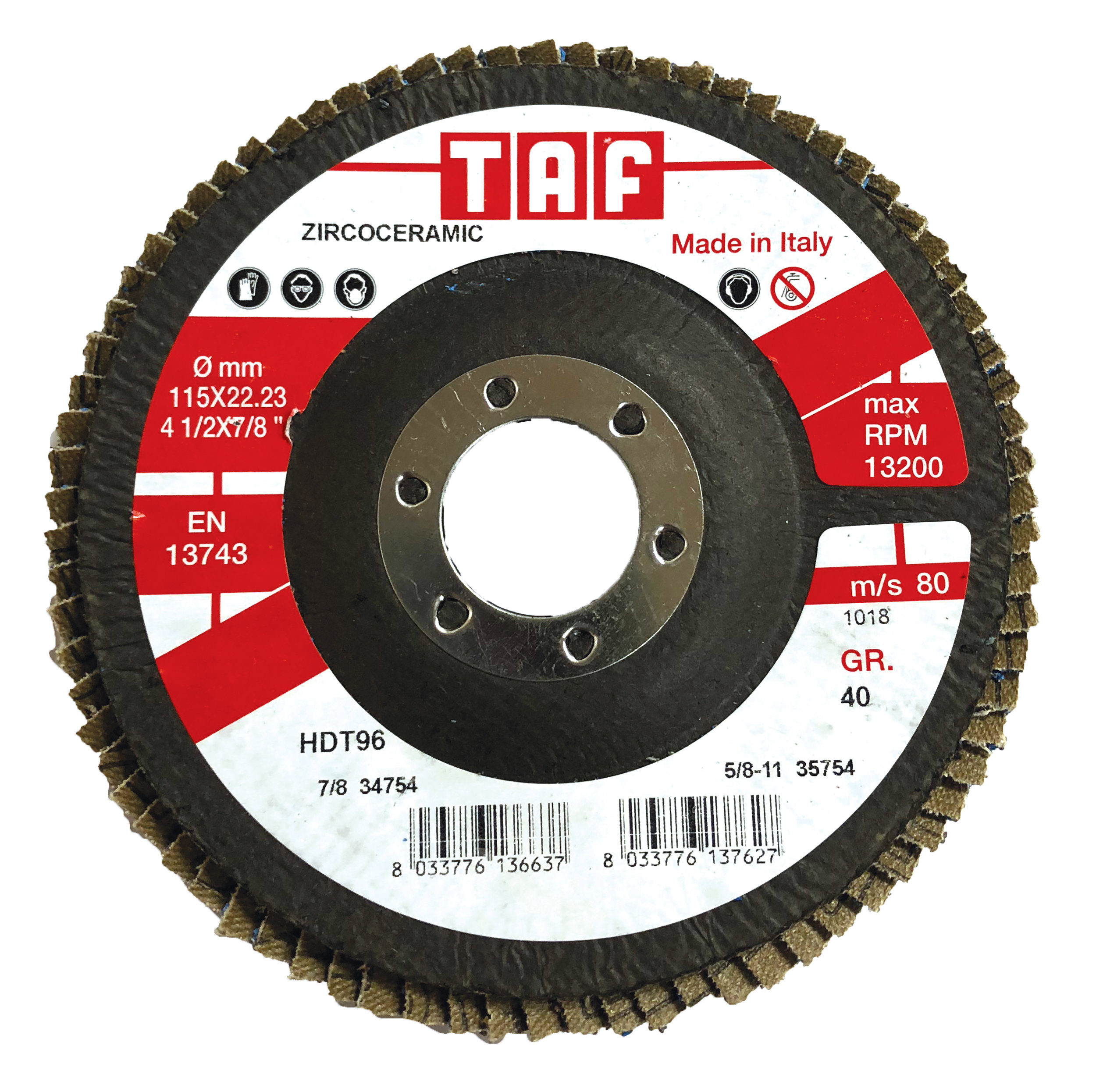 ZIRCO-CERAMIC HIGH DENSITY FLAP DISCS - Type 27 — TAF ZIRCO-CERAMIC HIGH DENSITY FLAP DISCS - Type 27 — TAF