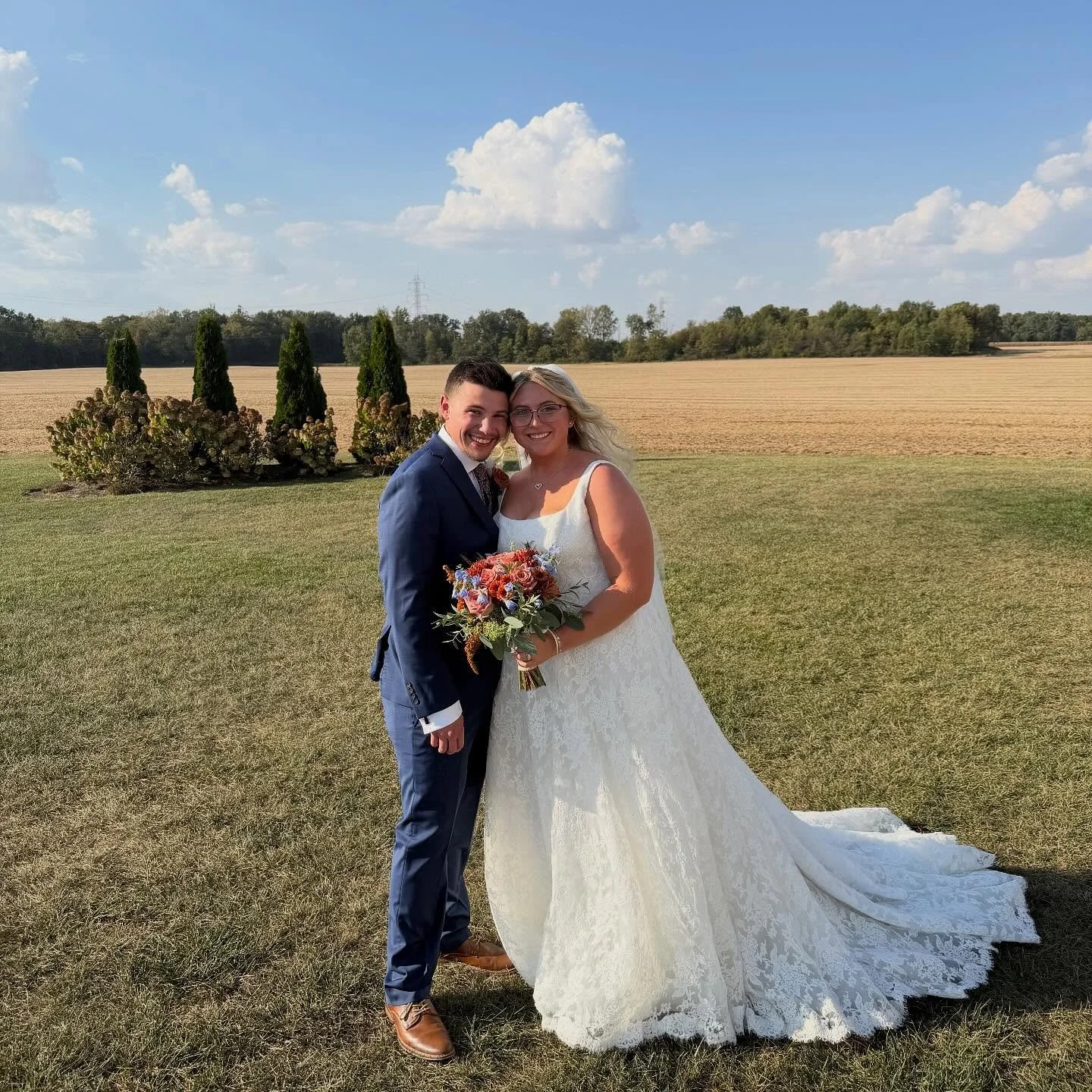Congratulations to Mr. &amp; Mrs. Layman! Beautiful weather for an outdoor October wedding. Today marks our 11th year anniversary of having weddings at the barn. Thank you all for loving my barn as much as I do ❤️#thebarnonboundary #barnwedding #barn