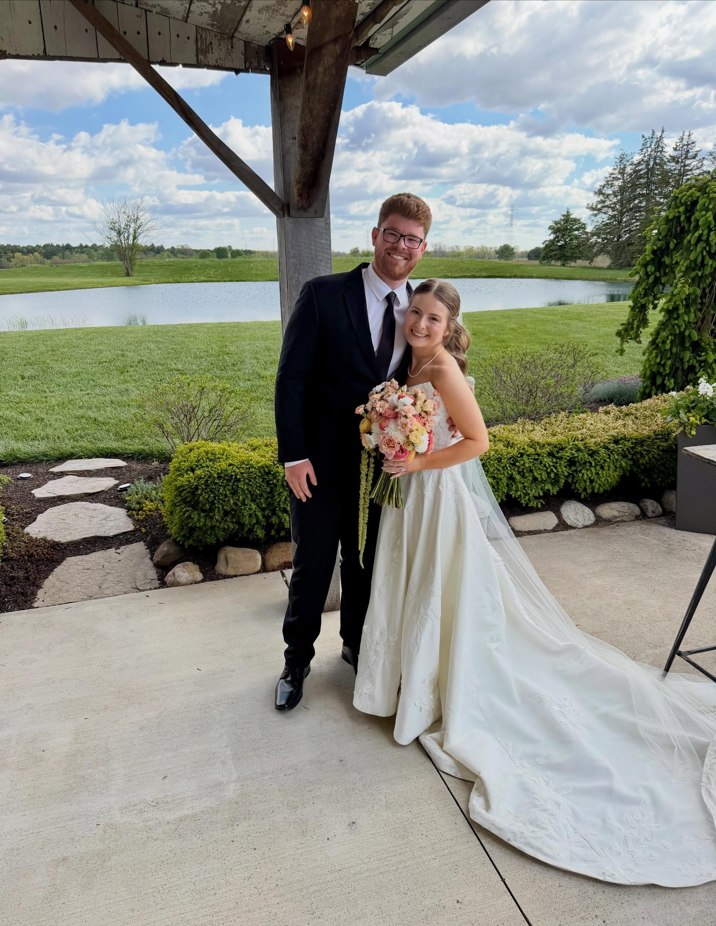 Congratulations to Mr. &amp; Mrs. Curtis! We loved your vintage china and soft floral accents. What a beautiful day to celebrate your love #thebarnonboundary #barnwedding #indiana #muncie #weddingvenue
