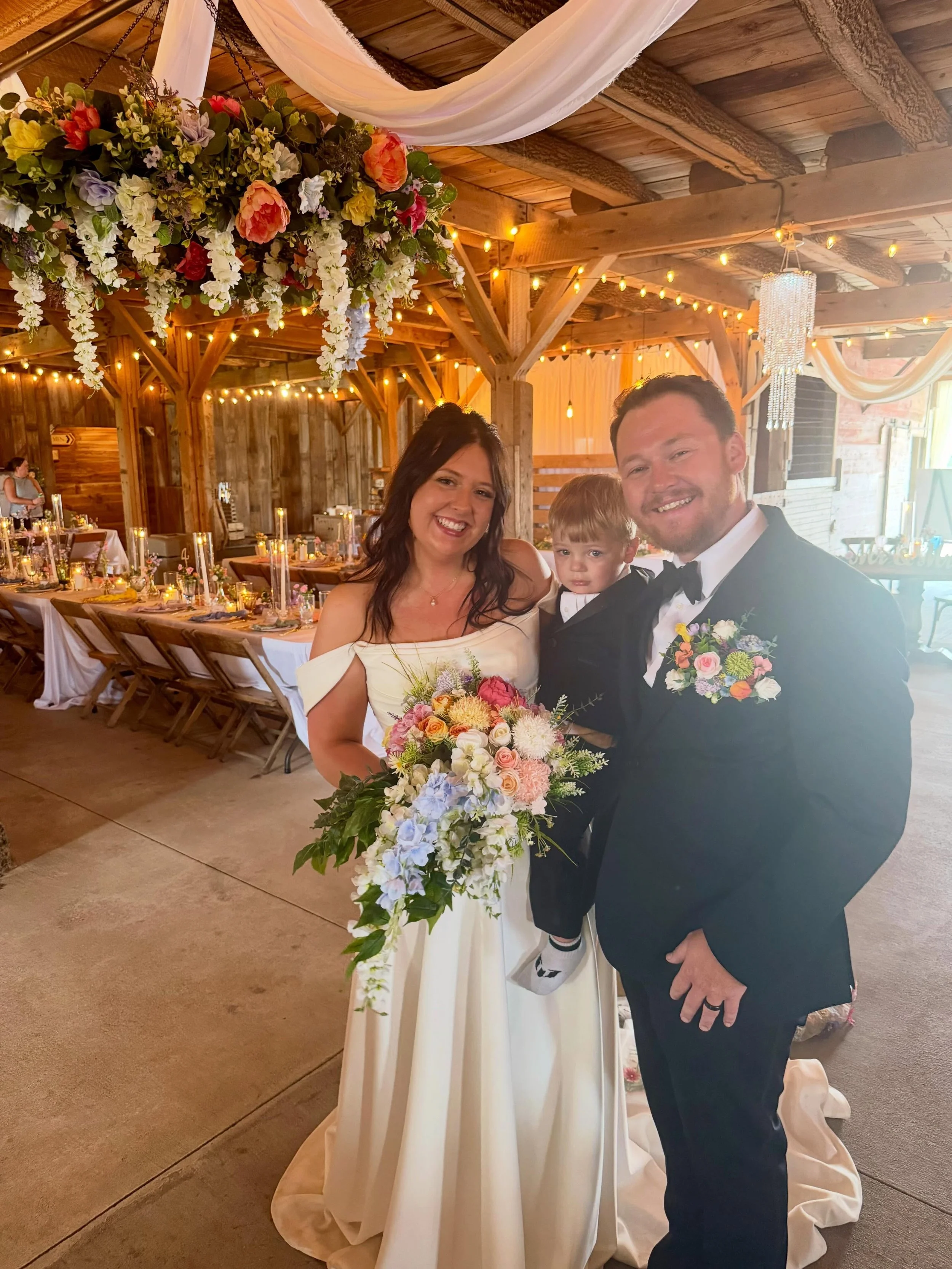 Congratulations to Mr. &amp; Mrs. Meranda! Gorgeous spring wildflowers filled the barn today and we were in love 😍 Your guests are going to love your cocktail hour with the charcuterie table. All the best to you and your family #thebarnonboundary #b