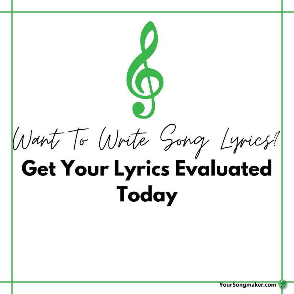 We know how hard it is to write lyrics. Build your confidence with our lyric evaluation service! 

Check it out today. www. yoursongmaker.com

#songwriter #songwriting #lyrics #authors #poets #songwritingtips  #yoursong #writeasong