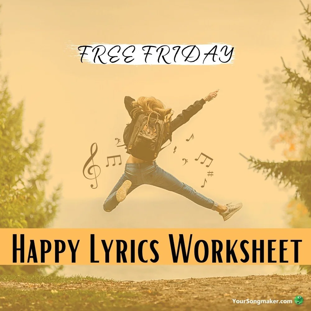 😊😎😝 Free Friday!
✔️Get our FREE Happy Lyrics Worksheet! 

Check out our blog!
https://www.yoursongmaker.com/blog/2019/4/17/what-makes-a-song-happy

#emotions #lyrics #lyricwriting #songwriting #songwriter