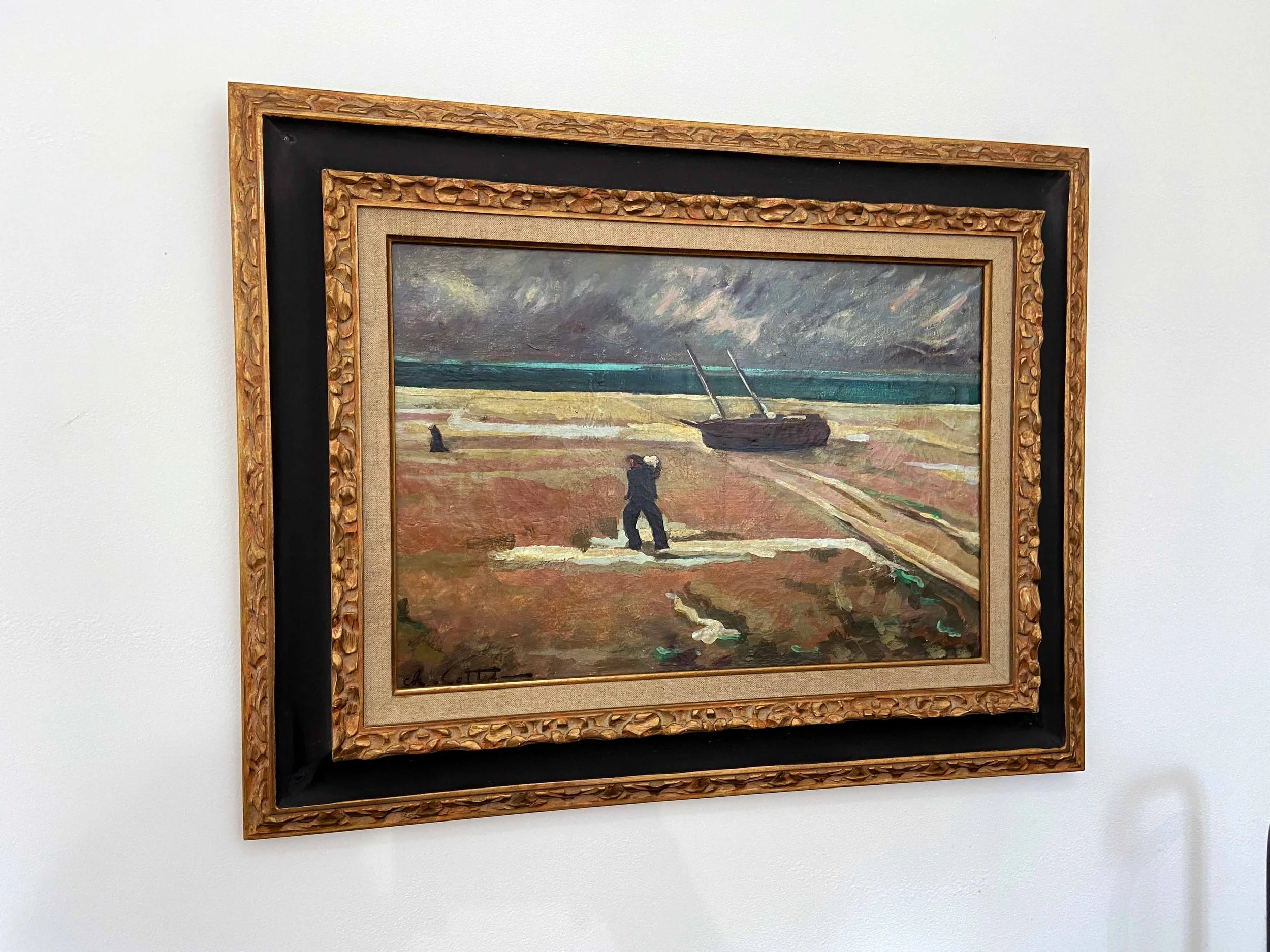 Charles Cottet, pêcheurs fuyant l'orage