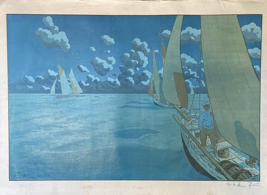 Henri Rivière – Nuit en mer, tirage sur Chine signé