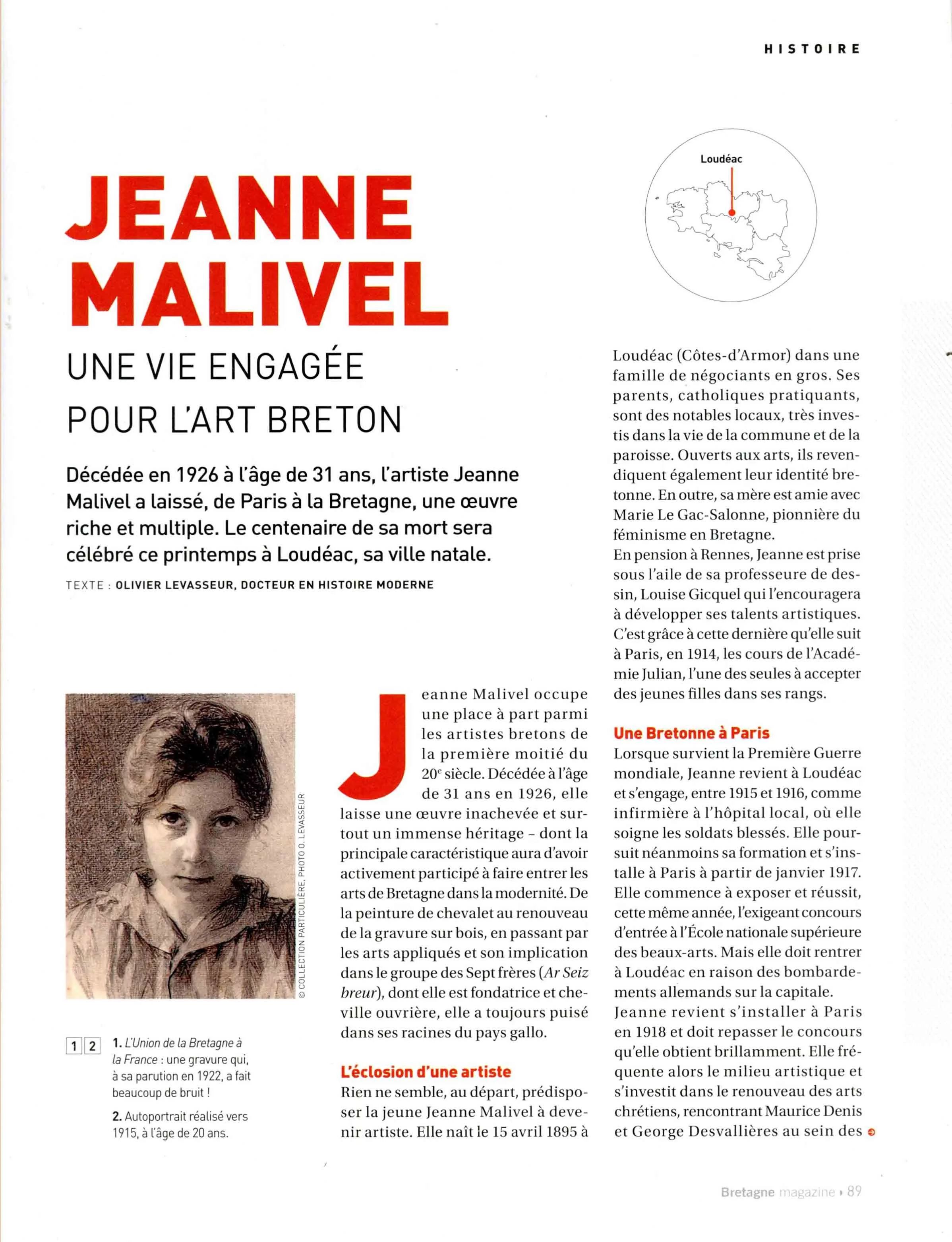 Jeanne Malivel dans Bretagne magazine par Olivier Levasseur
