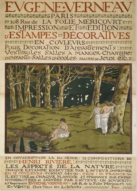 Henri Rivière . Affiche promotionelle des Aspects de la nature