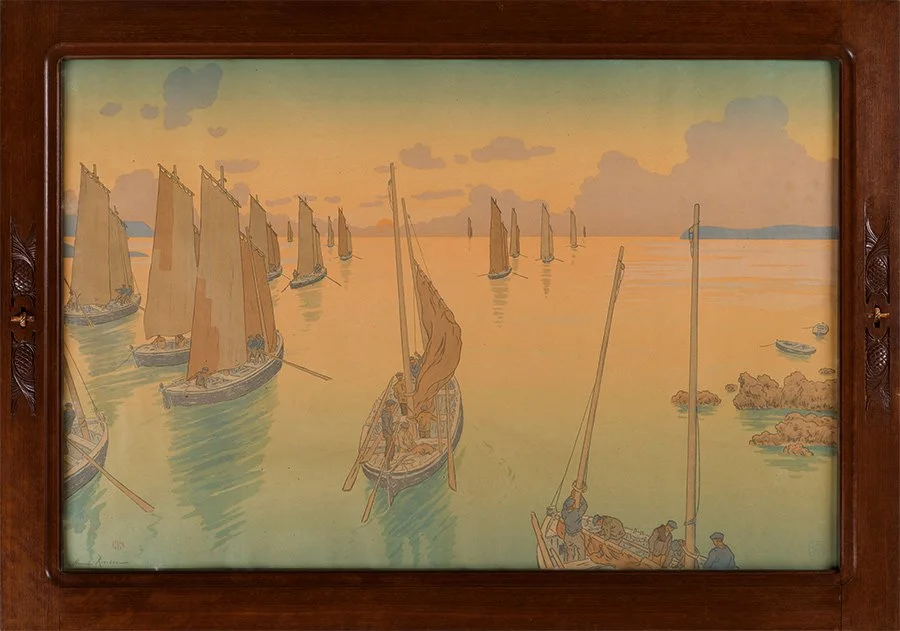 Henri Rivière. Le coucher du soleil